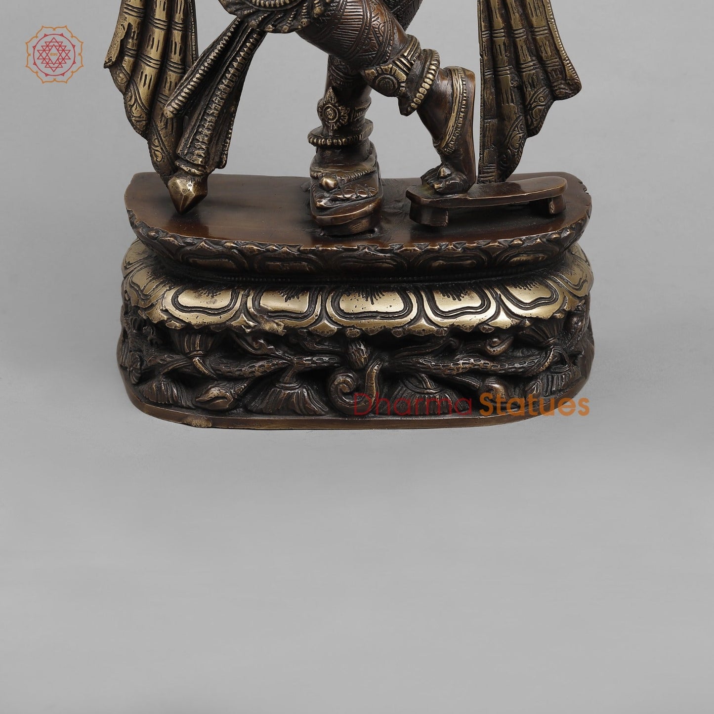 Brass Krishna Standing Fine, Copper Finish 22.5”