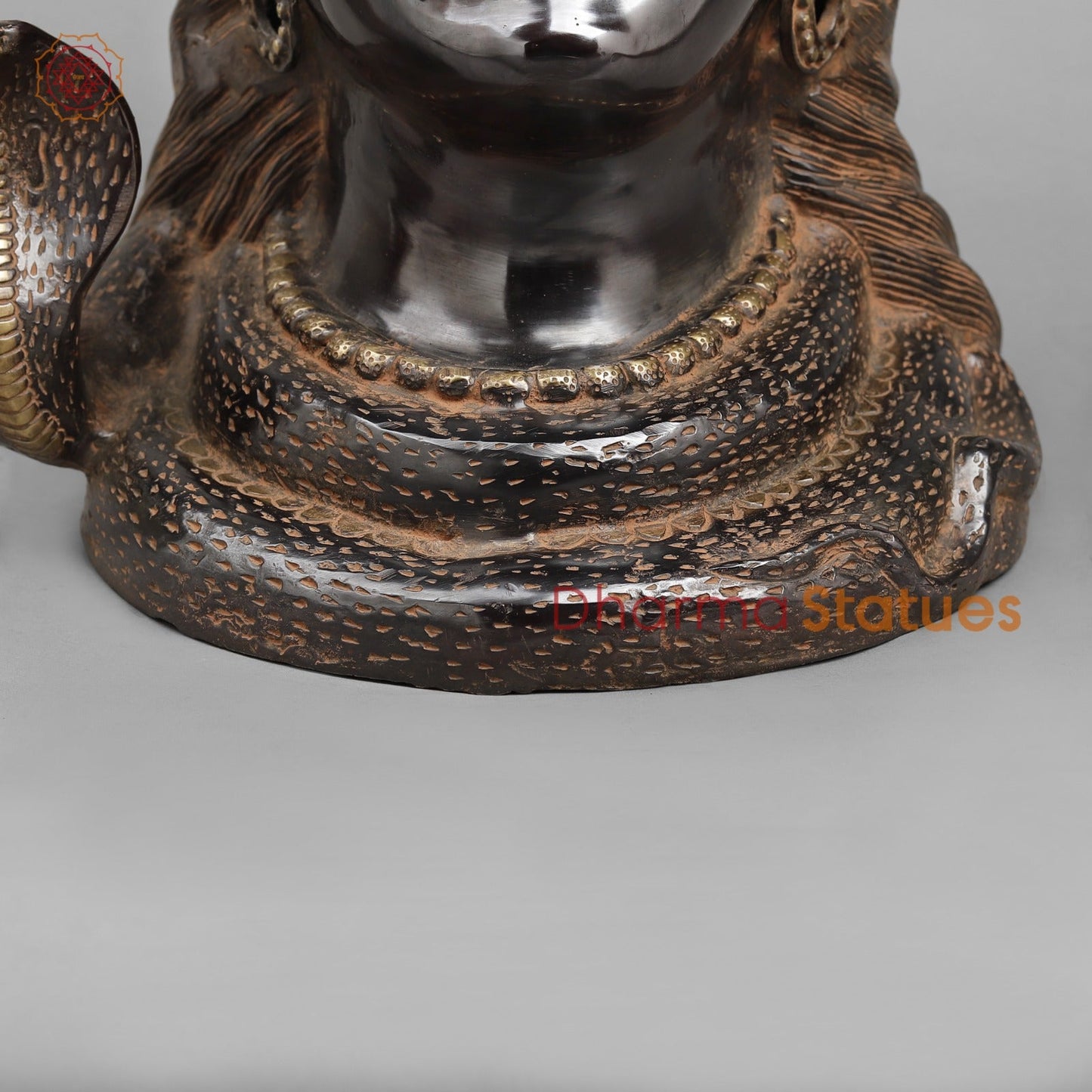 Brass Shiva Head With Ganga, Royal Black Finish 20”