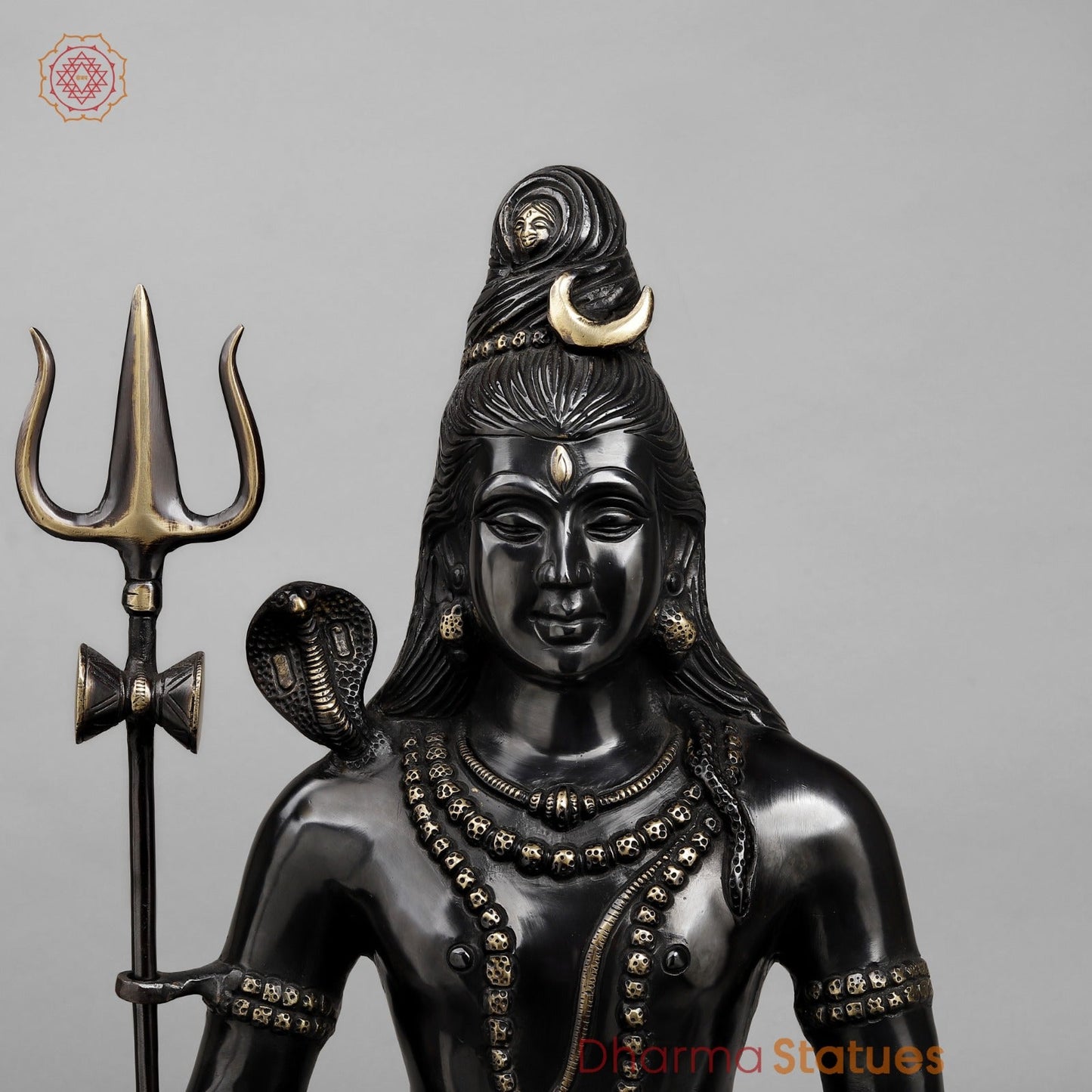 Brass Shiva Seated in Meditation, Royal black finish 22.5”