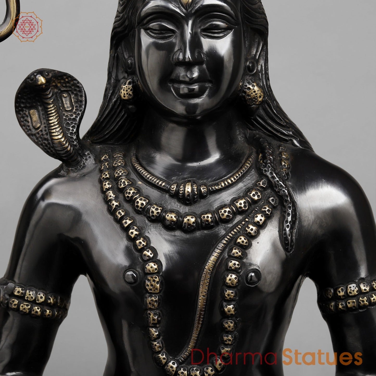 Brass Shiva Seated in Meditation, Royal black finish 22.5”