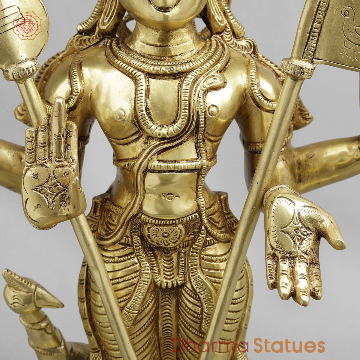 Brass Kartik Standing Fine , Gold Finish 21”