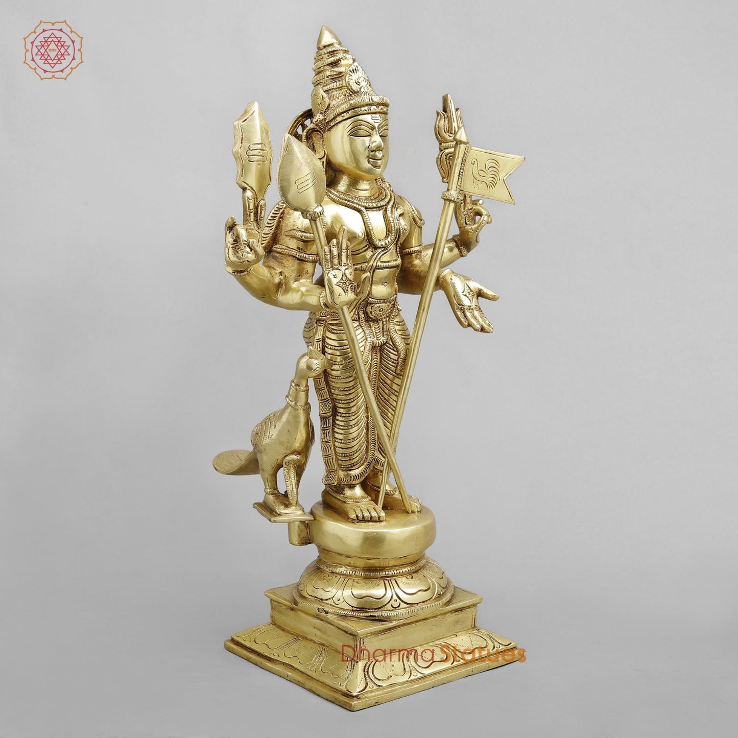 Brass Kartik Standing Fine , Gold Finish 21”