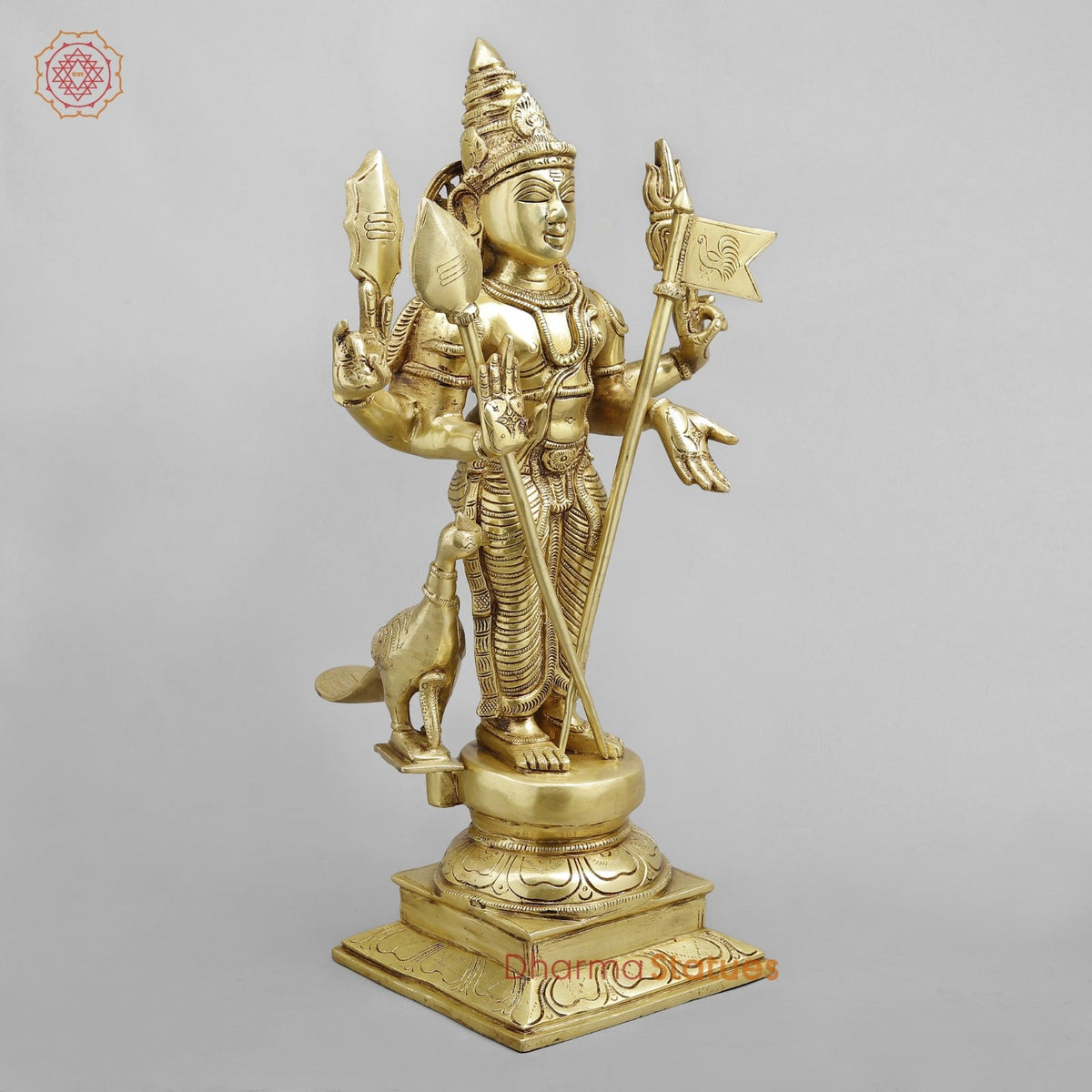 Brass Kartik Standing Fine , Gold Finish 21”
