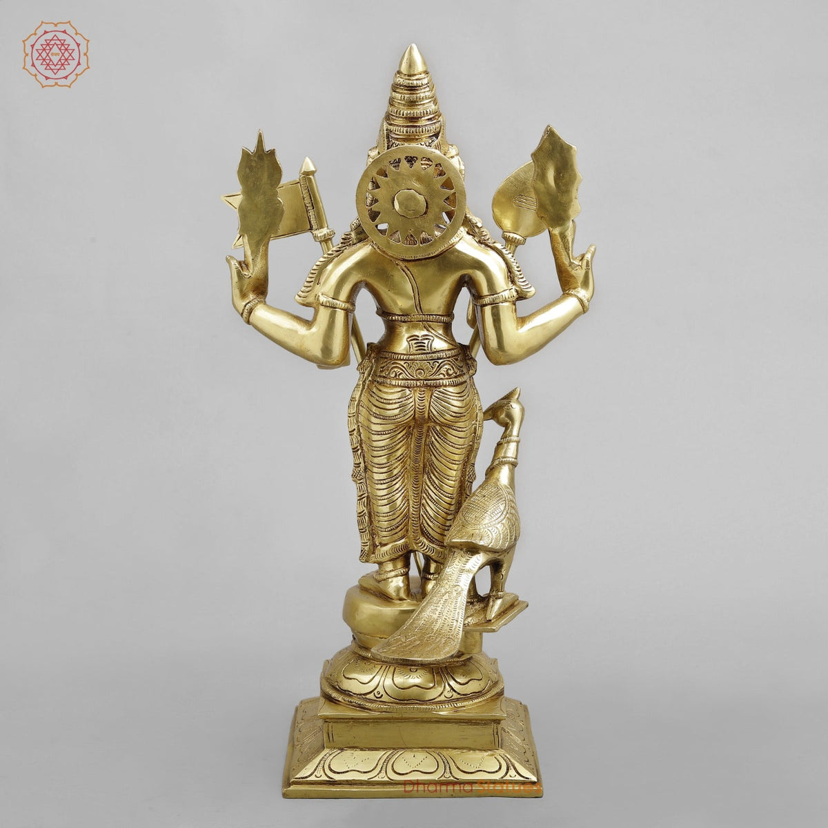 Brass Kartik Standing Fine , Gold Finish 21”