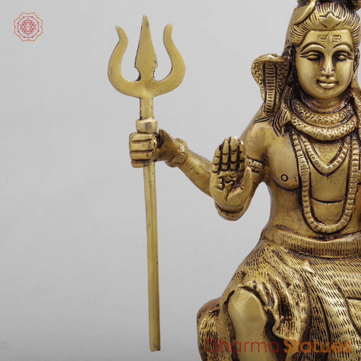 Brass Shiva Parwati Seated, Golden Finish 8.5”
