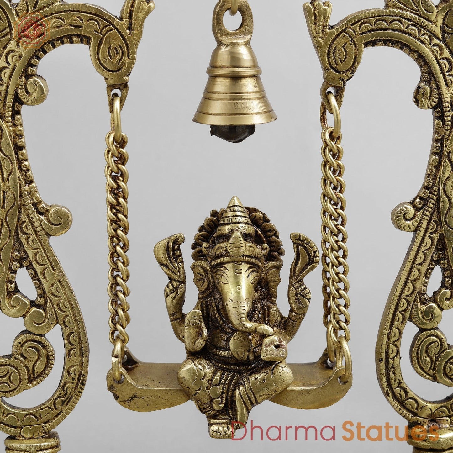 Brass Ganesh Jhula Fine, Golden Finish 14”