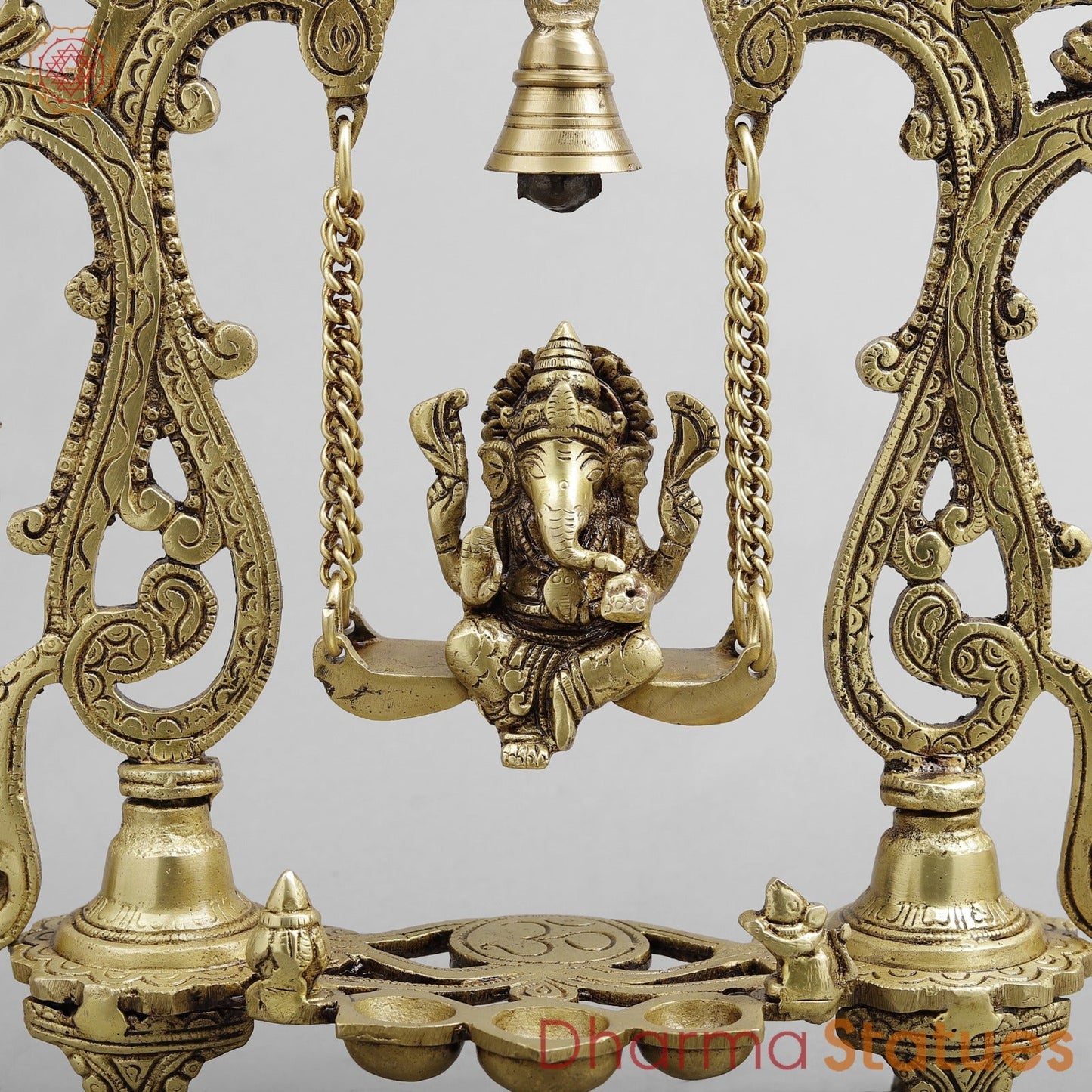 Brass Ganesh Jhula Fine, Golden Finish 14”