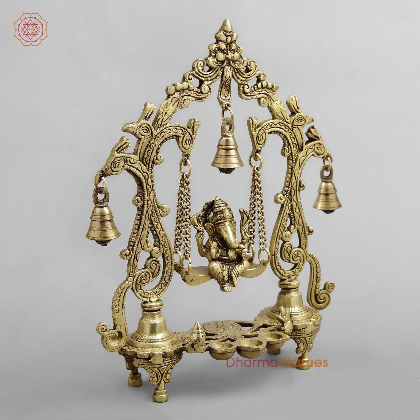 Brass Ganesh Jhula Fine, Golden Finish 14”