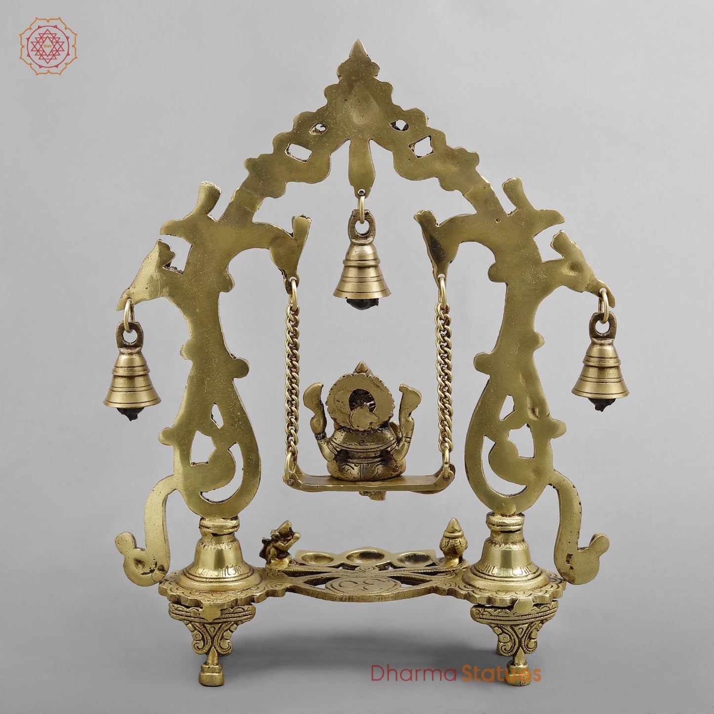 Brass Ganesh Jhula Fine, Golden Finish 14”