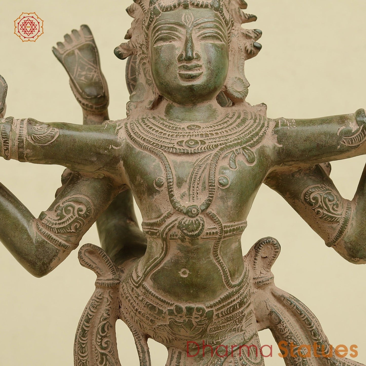 Brass Dancing Shiva , Antique Green finish 20”
