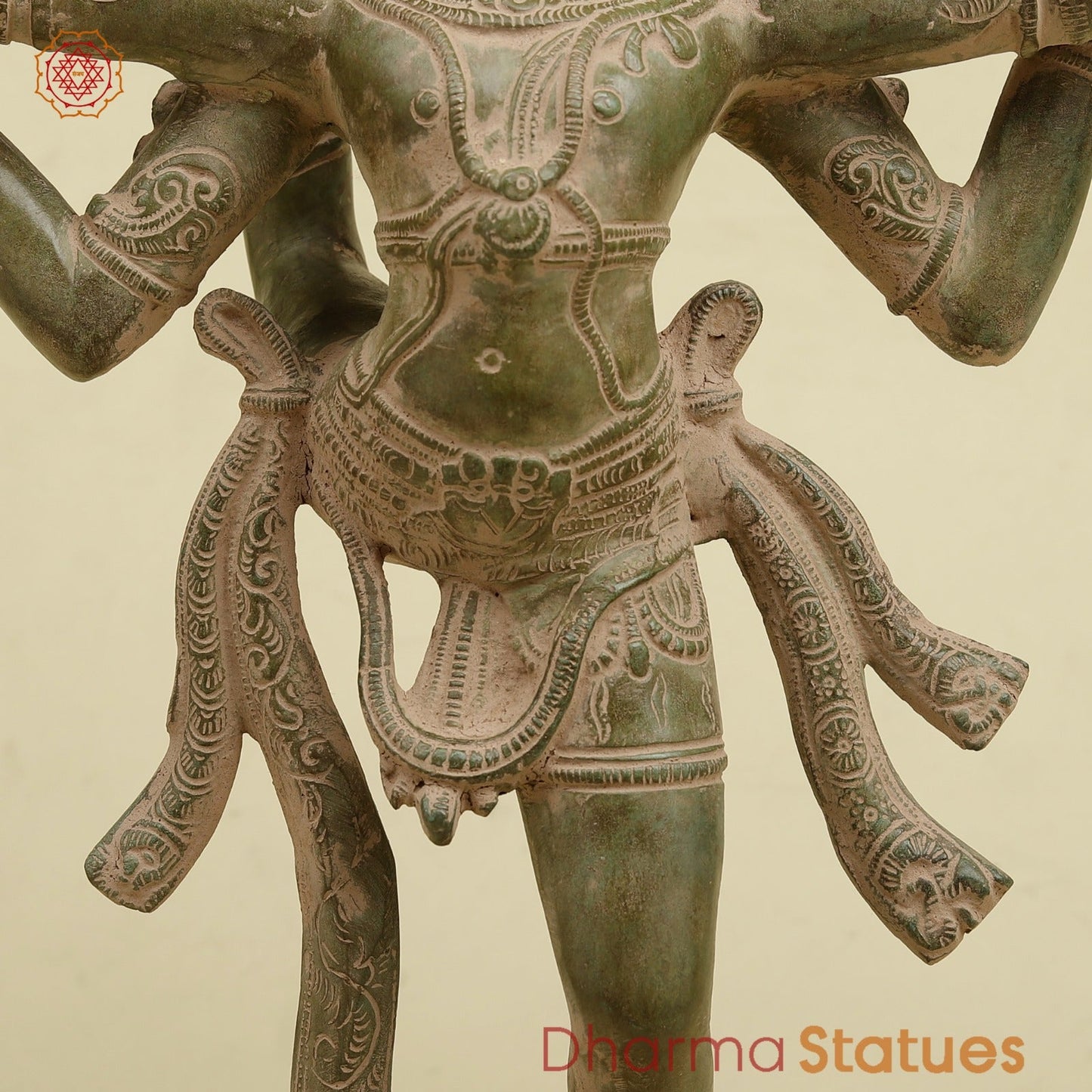 Brass Dancing Shiva , Antique Green finish 20”