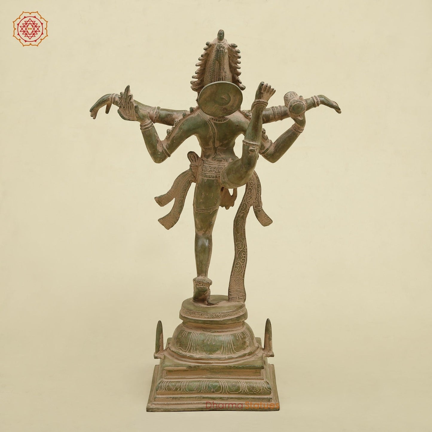 Brass Dancing Shiva , Antique Green finish 20”