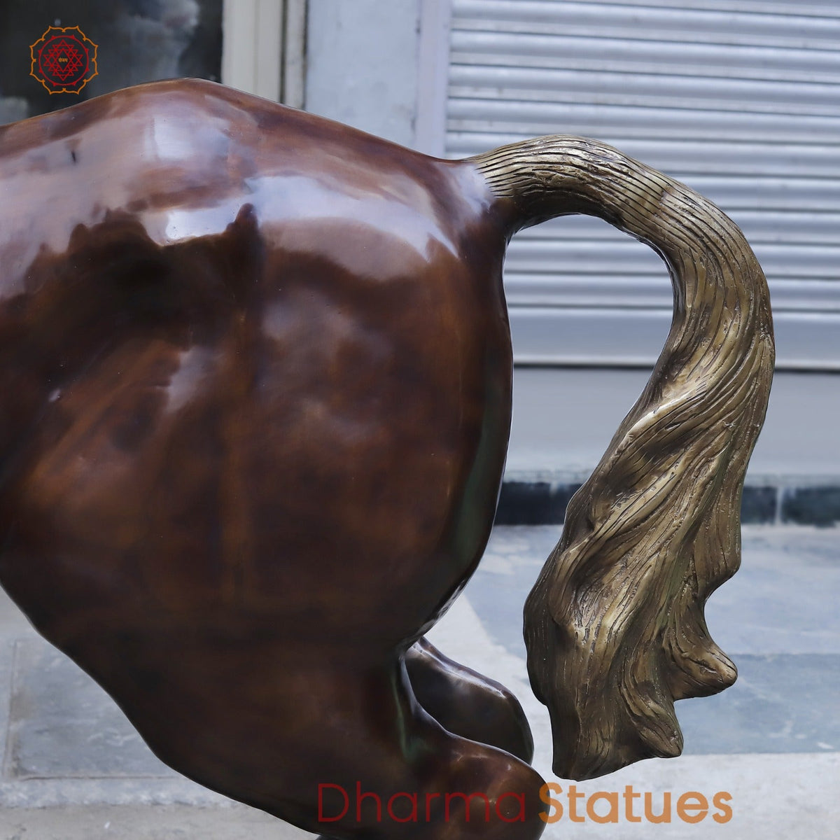 Brass Large Horse Running, Antique Copper Finish 60”