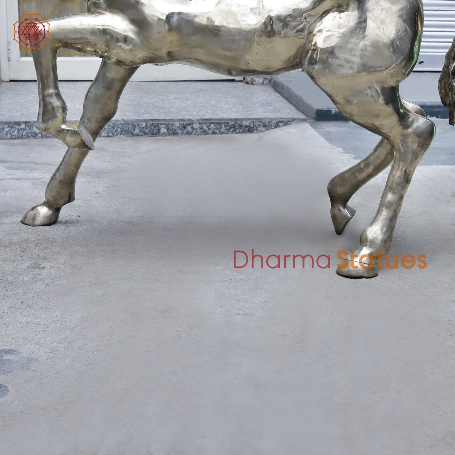 Brass Large Horse Running, Smooth Finish 60”