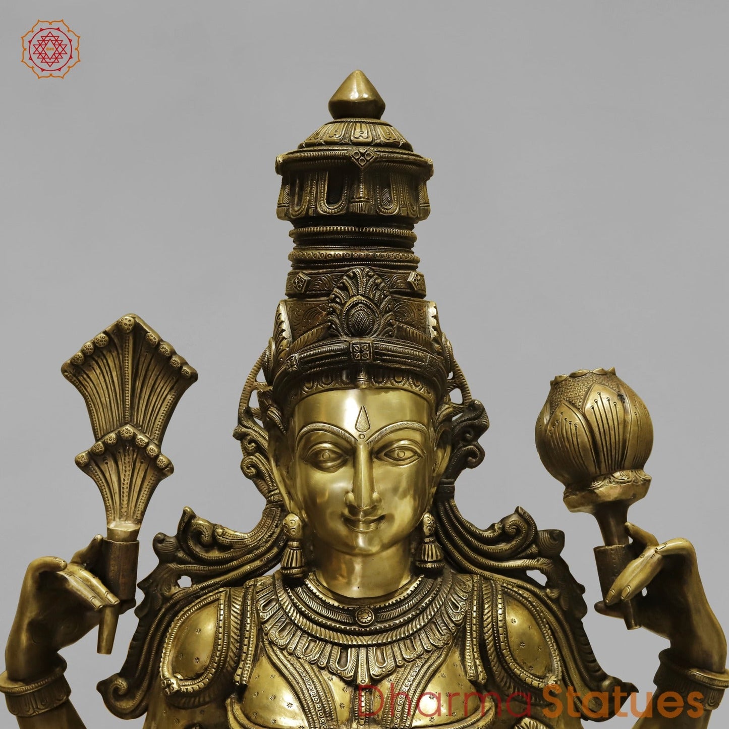 Bronze Laxmi Standing With Wealth Pot 68”