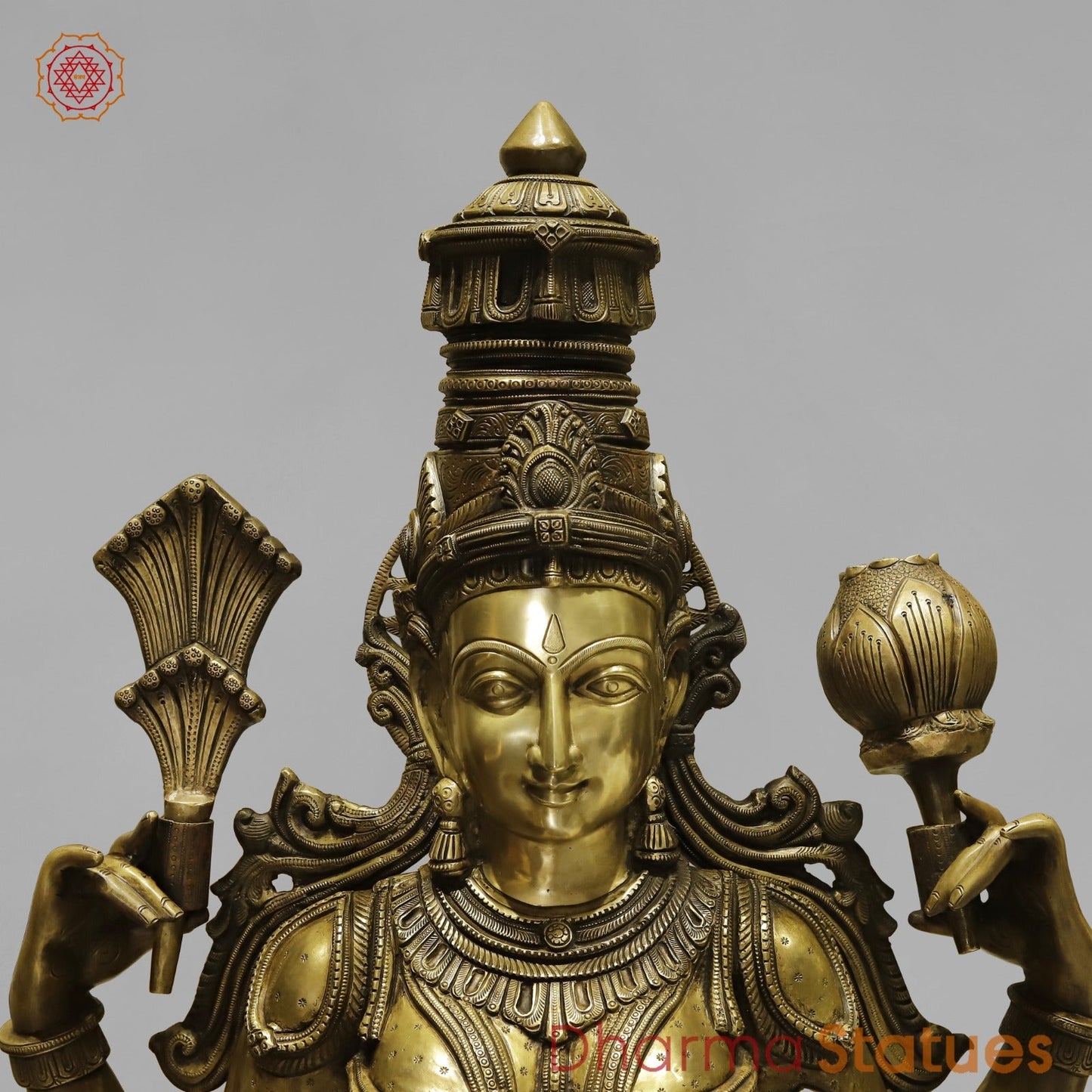 Bronze Laxmi Standing With Wealth Pot 68”