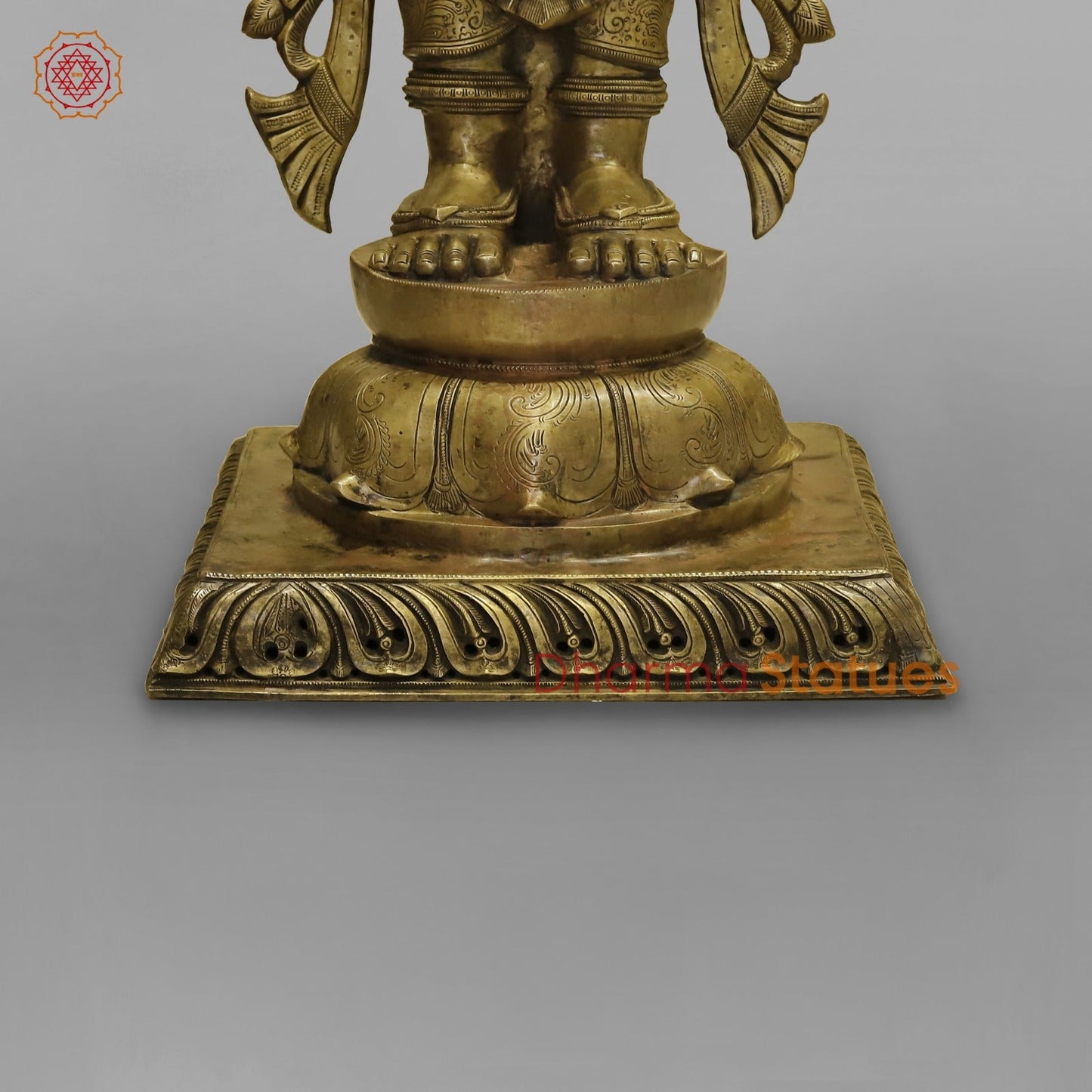 Bronze Laxmi Standing With Wealth Pot 68”