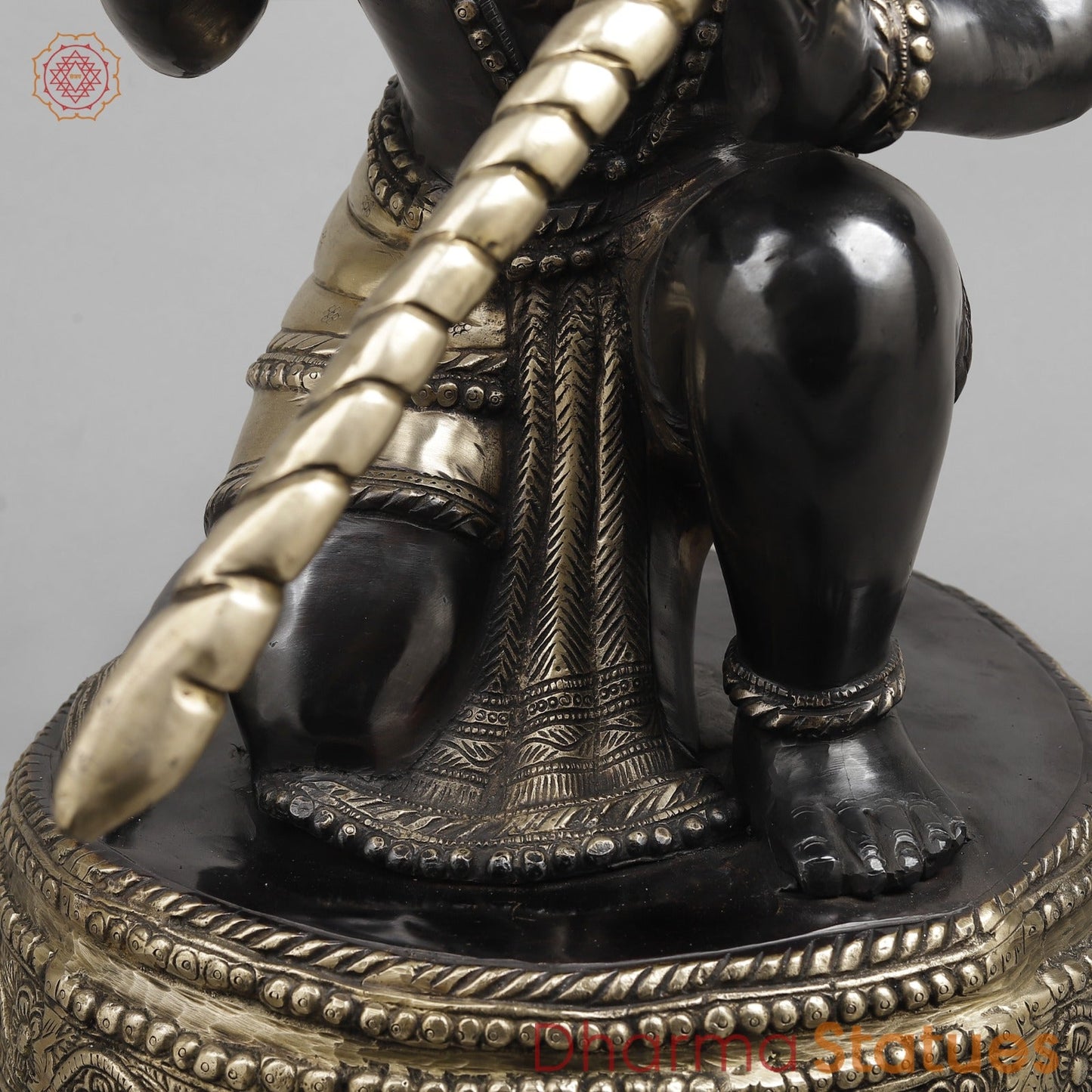 Brass Hanuman Blessing, Deep Black Finish 26”