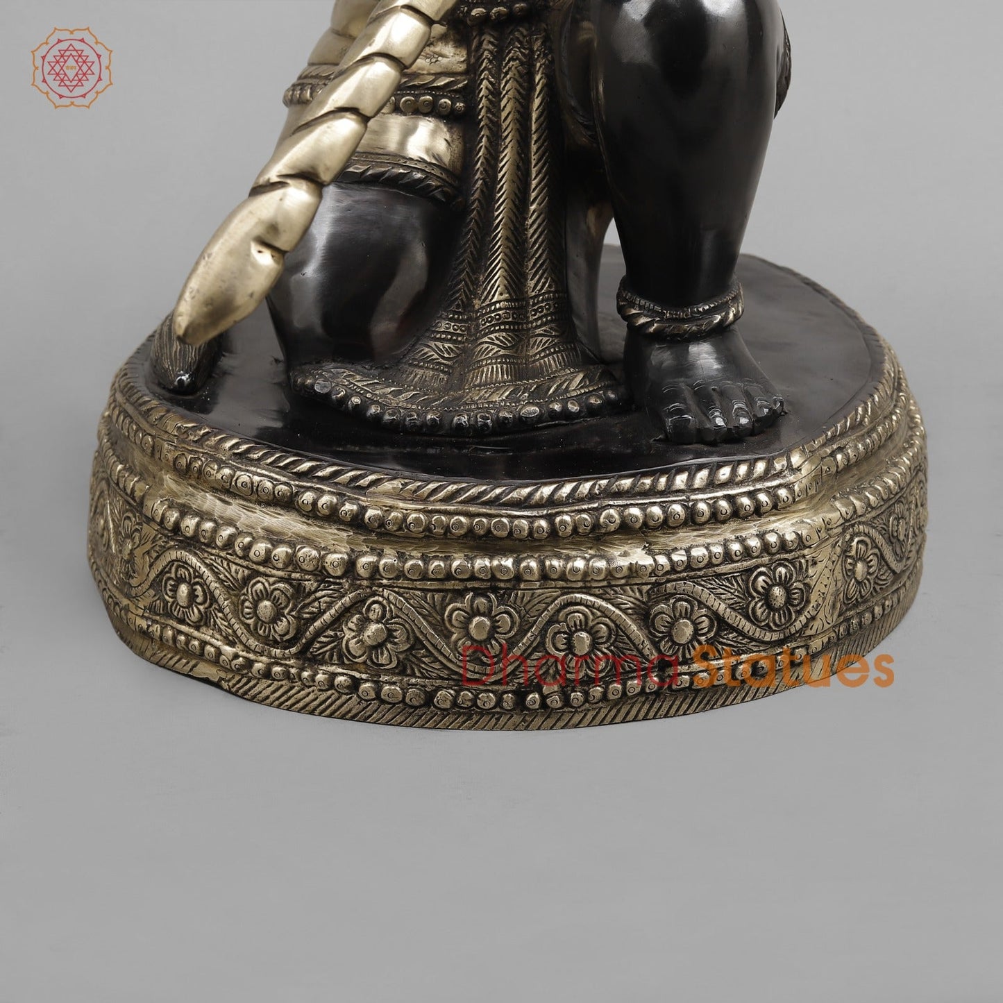 Brass Hanuman Blessing, Deep Black Finish 26”