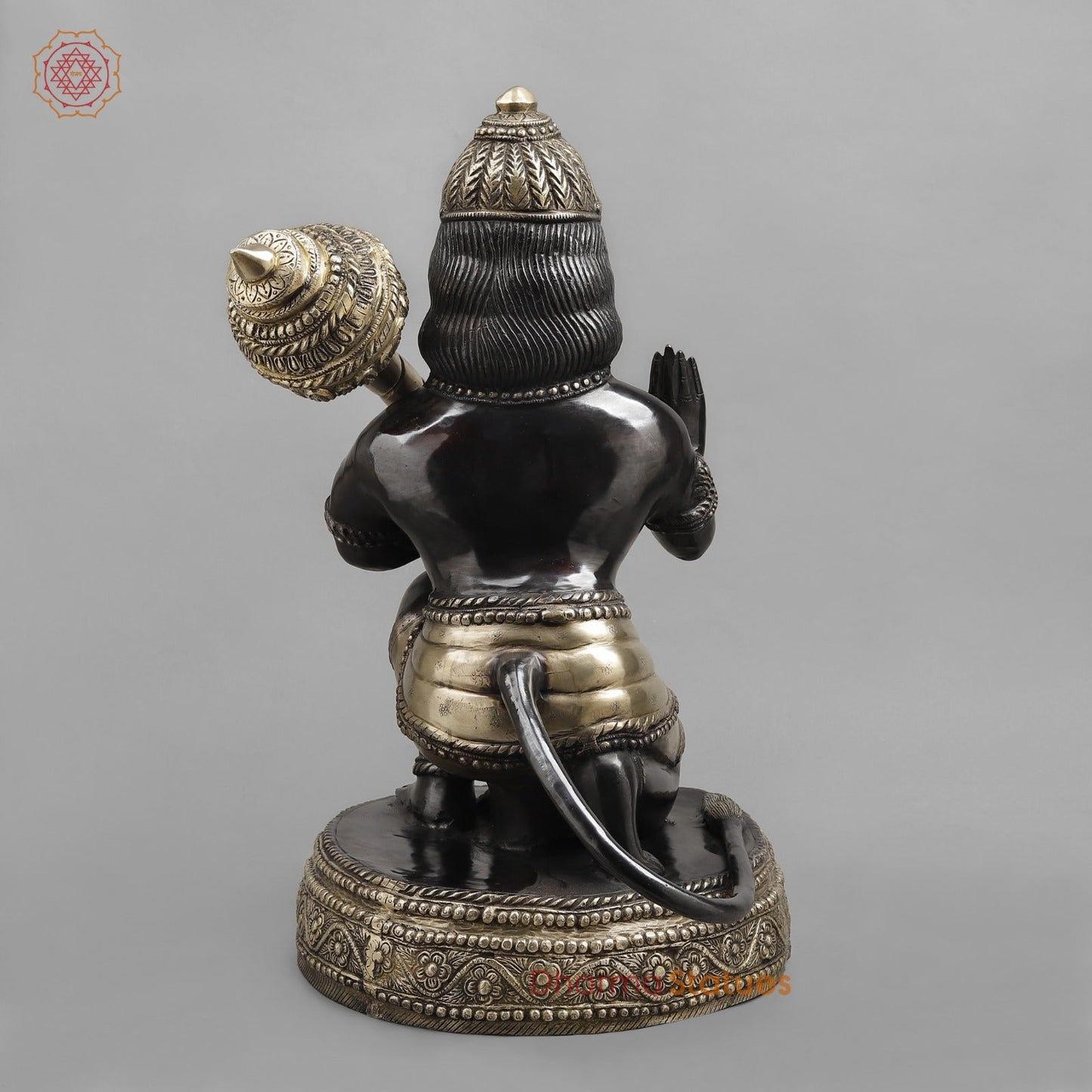 Brass Hanuman Blessing, Deep Black Finish 26”