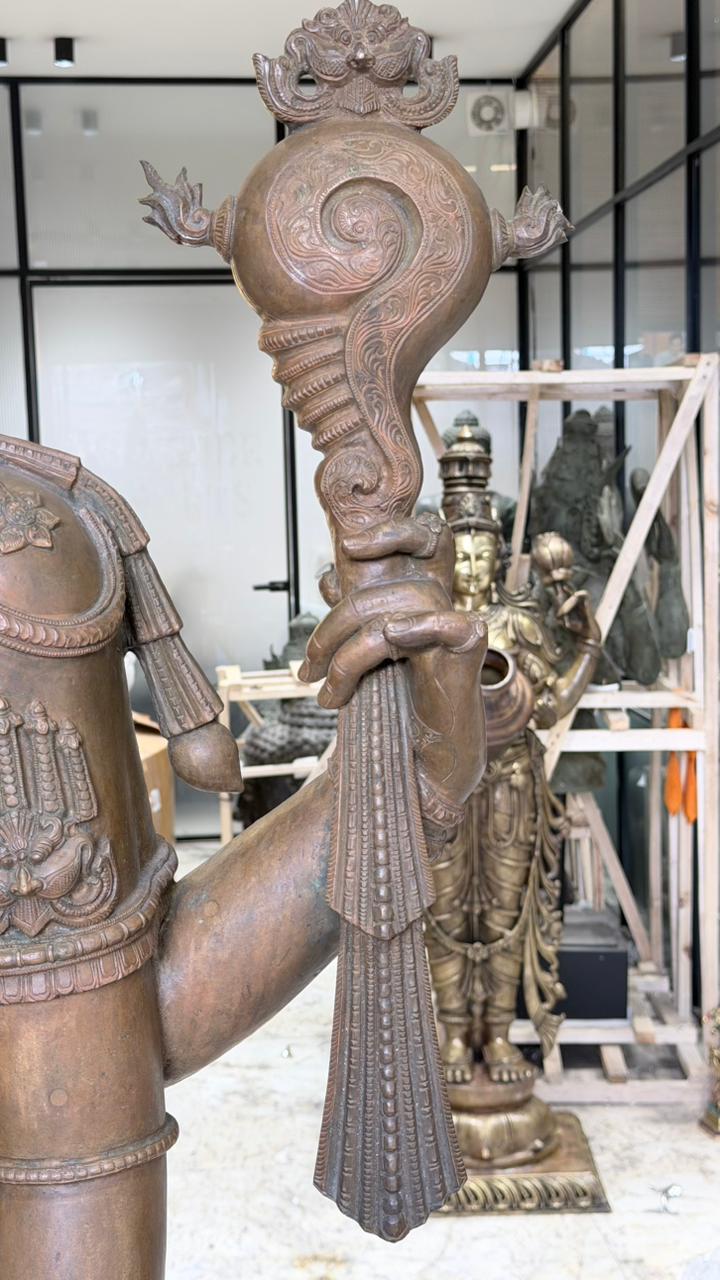Panchloha Vishnu Standing Large (Combinations Of 5 Metals) with Hanuman , Garuda and Ashtlakshmi 86” (Made In Thrissur)