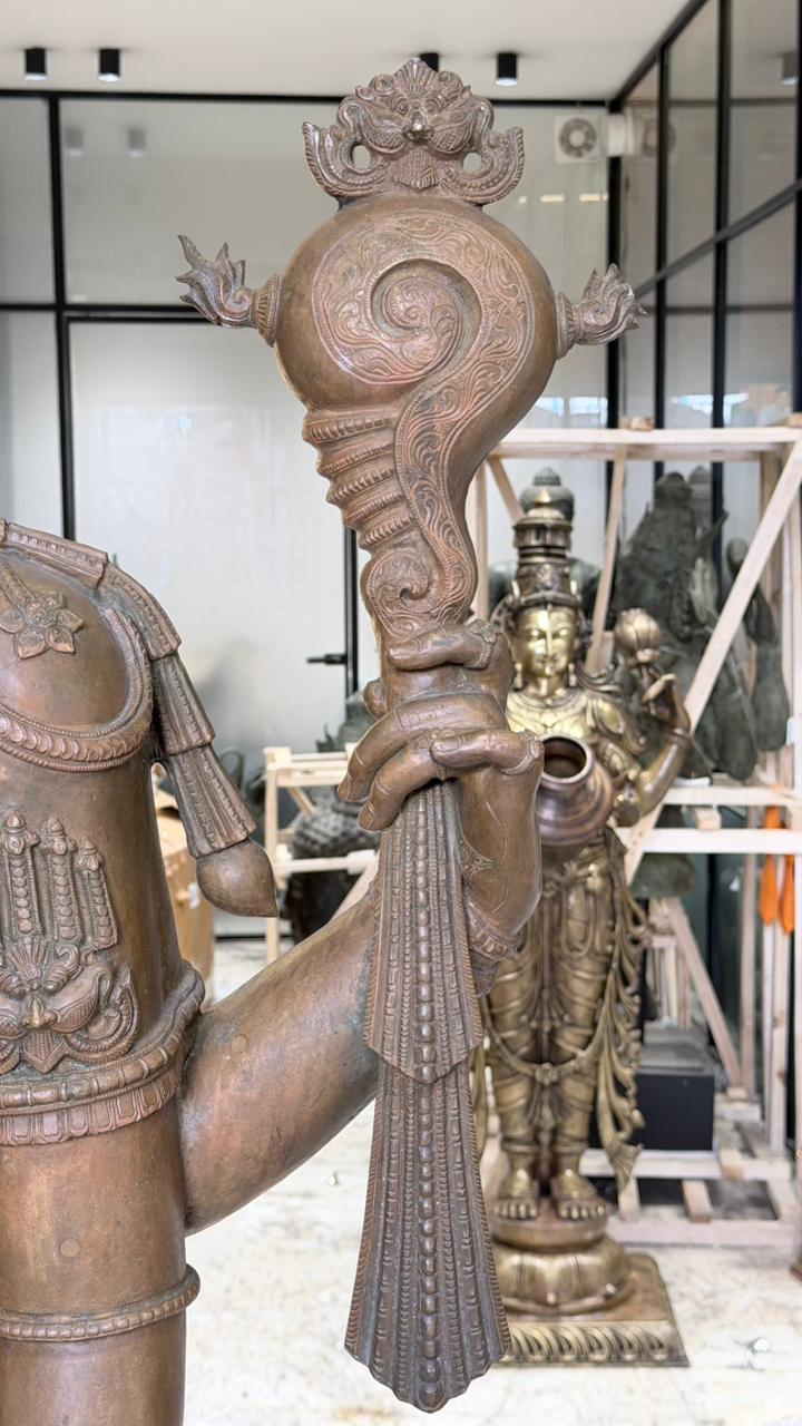 Panchloha Vishnu Standing Large (Combinations Of 5 Metals) with Hanuman , Garuda and Ashtlakshmi 86” (Made In Thrissur)