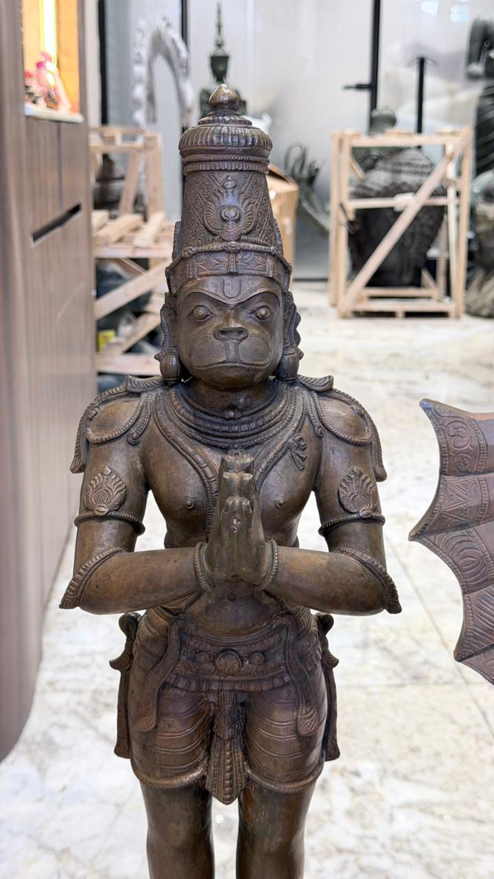 Panchloha Vishnu Standing Large (Combinations Of 5 Metals) with Hanuman , Garuda and Ashtlakshmi 86” (Made In Thrissur)
