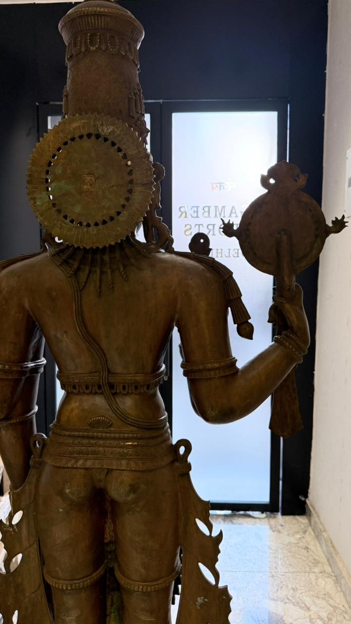Panchloha Vishnu Standing Large (Combinations Of 5 Metals) with Hanuman , Garuda and Ashtlakshmi 86” (Made In Thrissur)