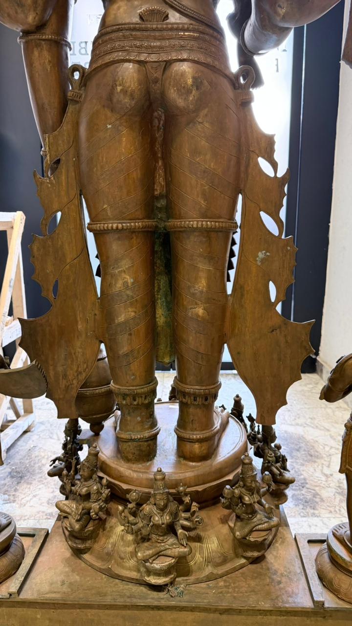 Panchloha Vishnu Standing Large (Combinations Of 5 Metals) with Hanuman , Garuda and Ashtlakshmi 86” (Made In Thrissur)