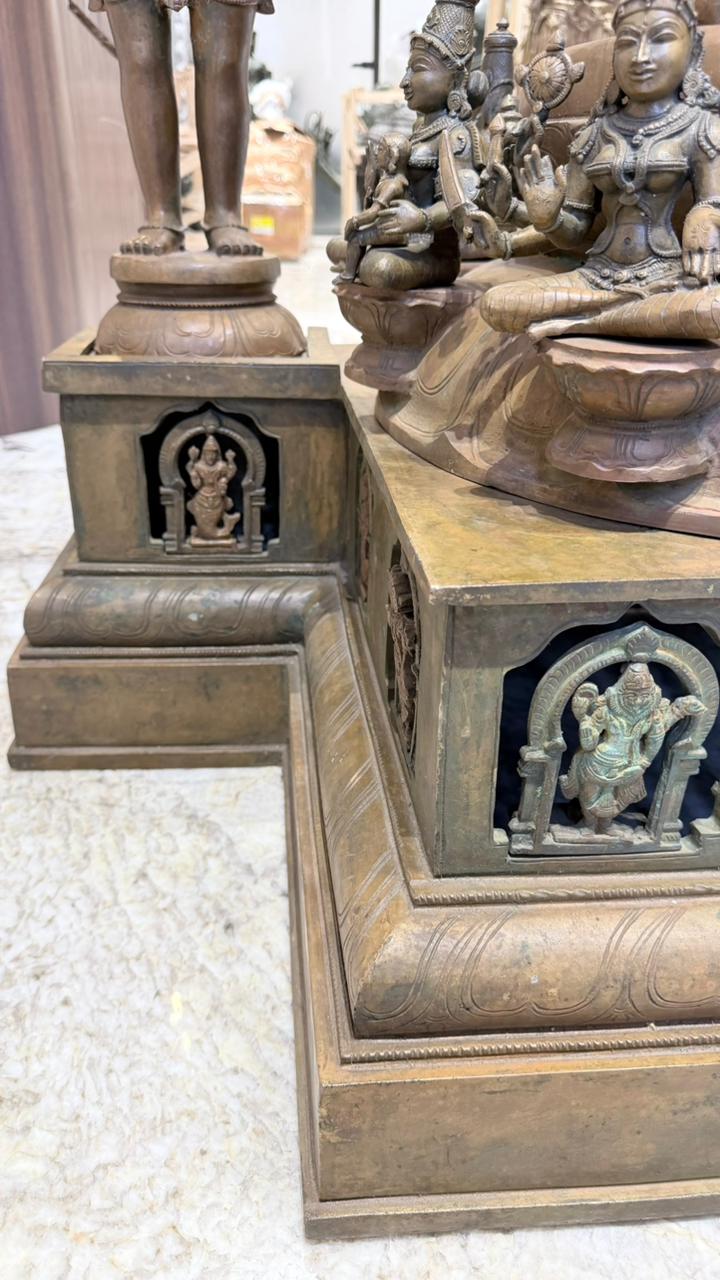 Panchloha Vishnu Standing Large (Combinations Of 5 Metals) with Hanuman , Garuda and Ashtlakshmi 86” (Made In Thrissur)