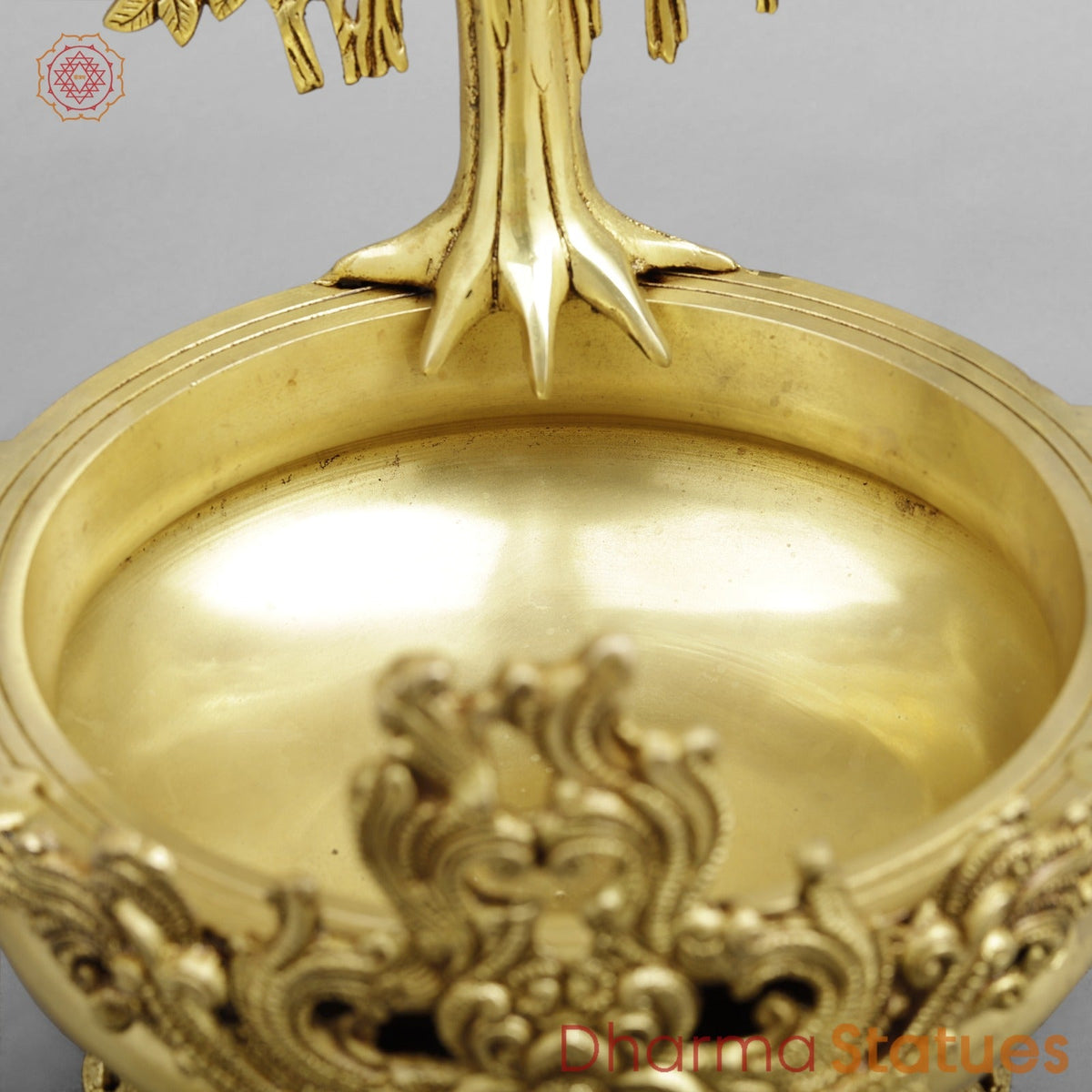 Brass Tree Urli, Golden Finish 13.5”