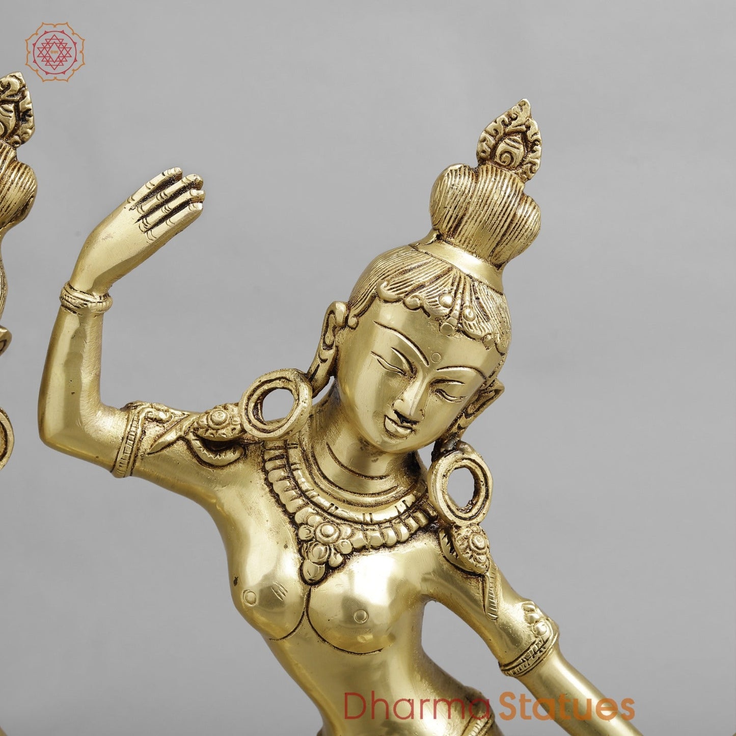 Brass Dancing Shiva Parwati Fine, Golden Finish 16.5”