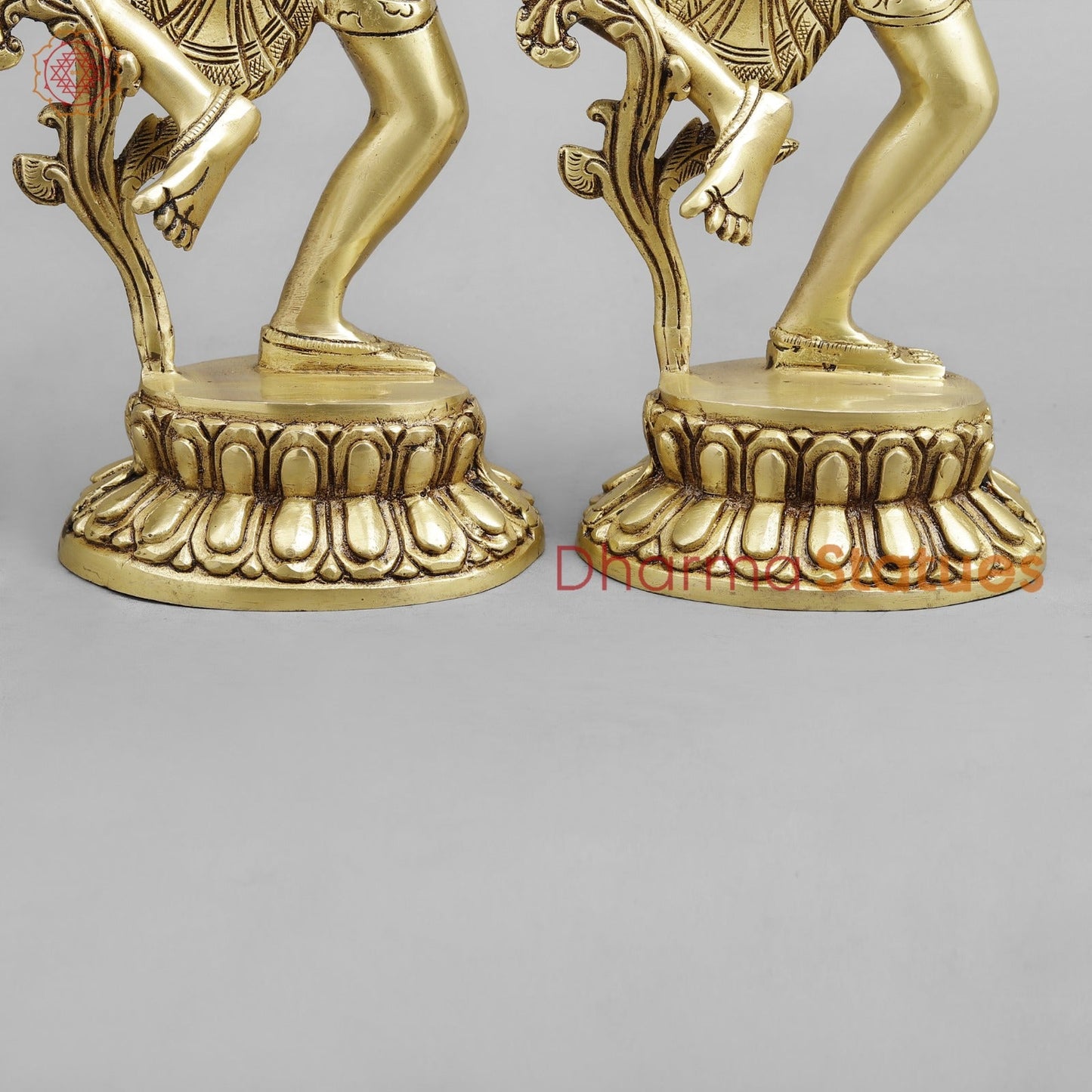 Brass Dancing Shiva Parwati Fine, Golden Finish 16.5”