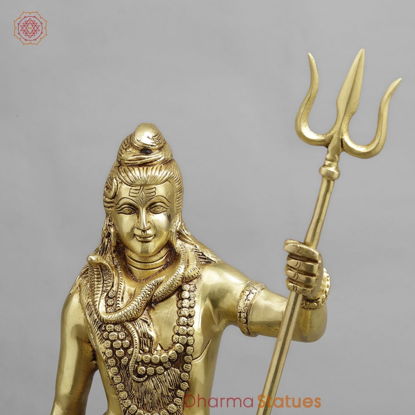 Brass shiva standing Fine, Golden finish 19”