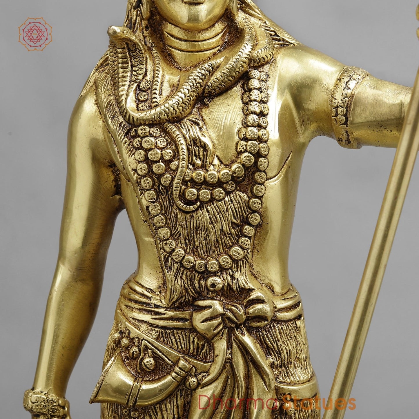 Brass shiva standing Fine, Golden finish 19”
