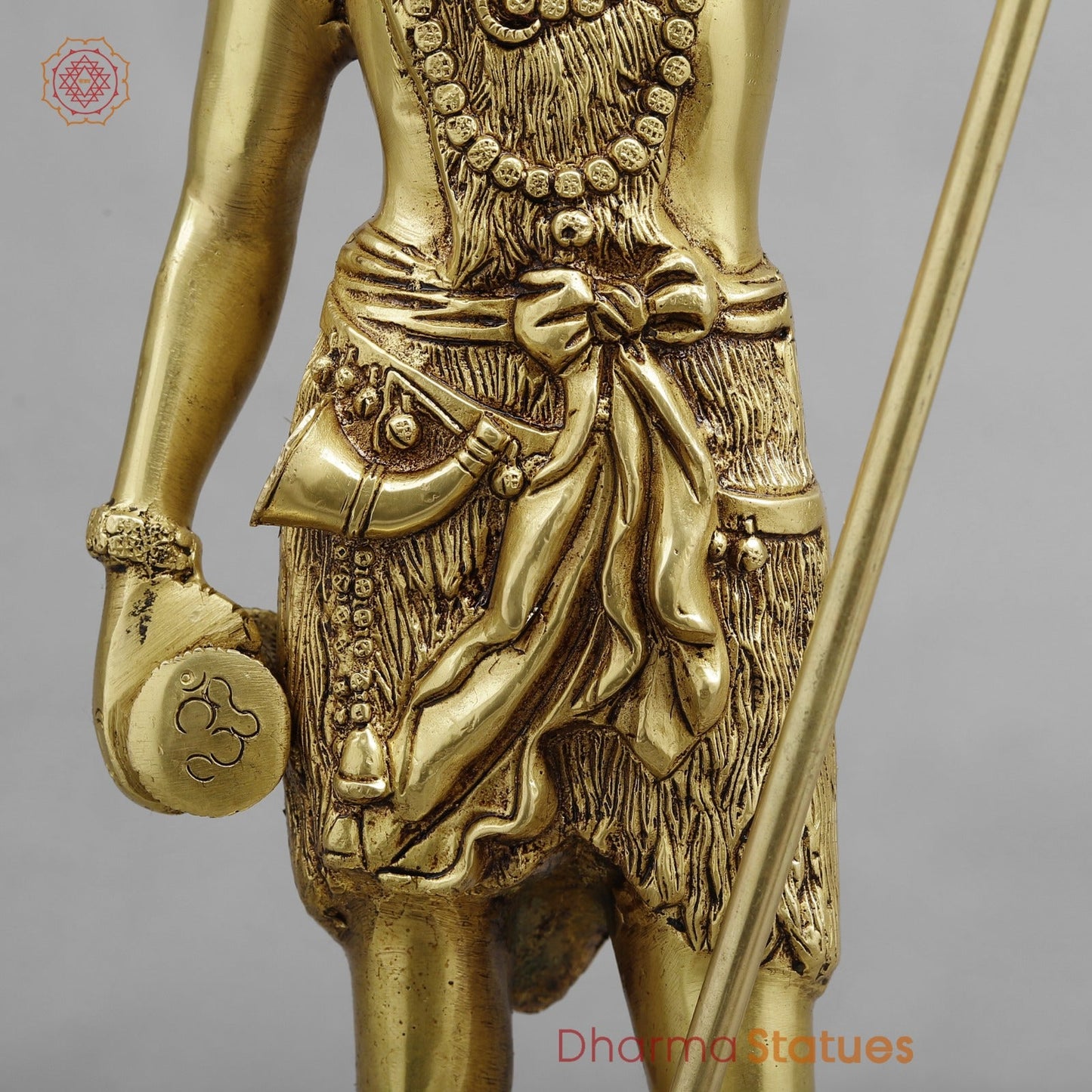 Brass shiva standing Fine, Golden finish 19”