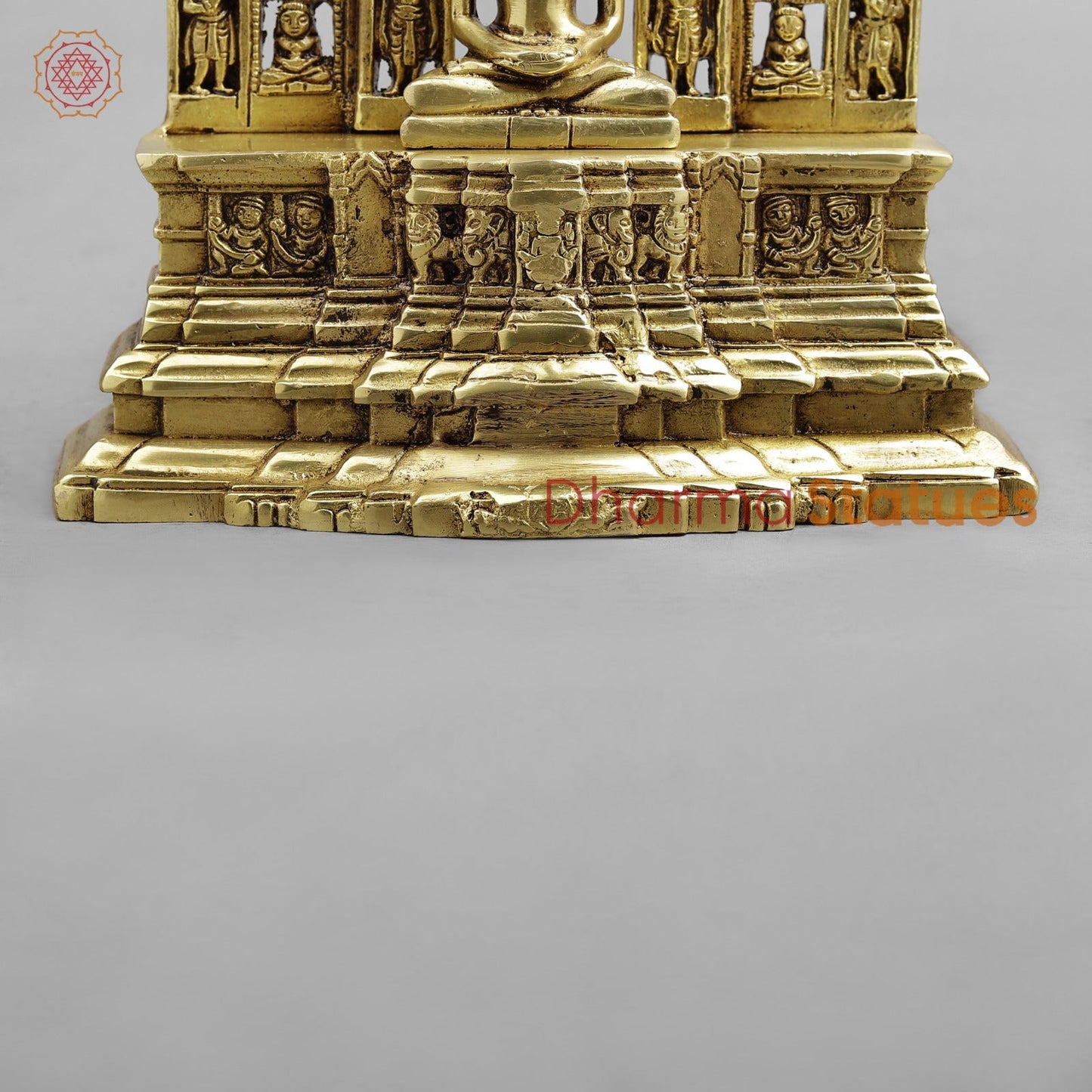 Brass Jain 24 Tirthankar Statue, Golden Finish 12.5”