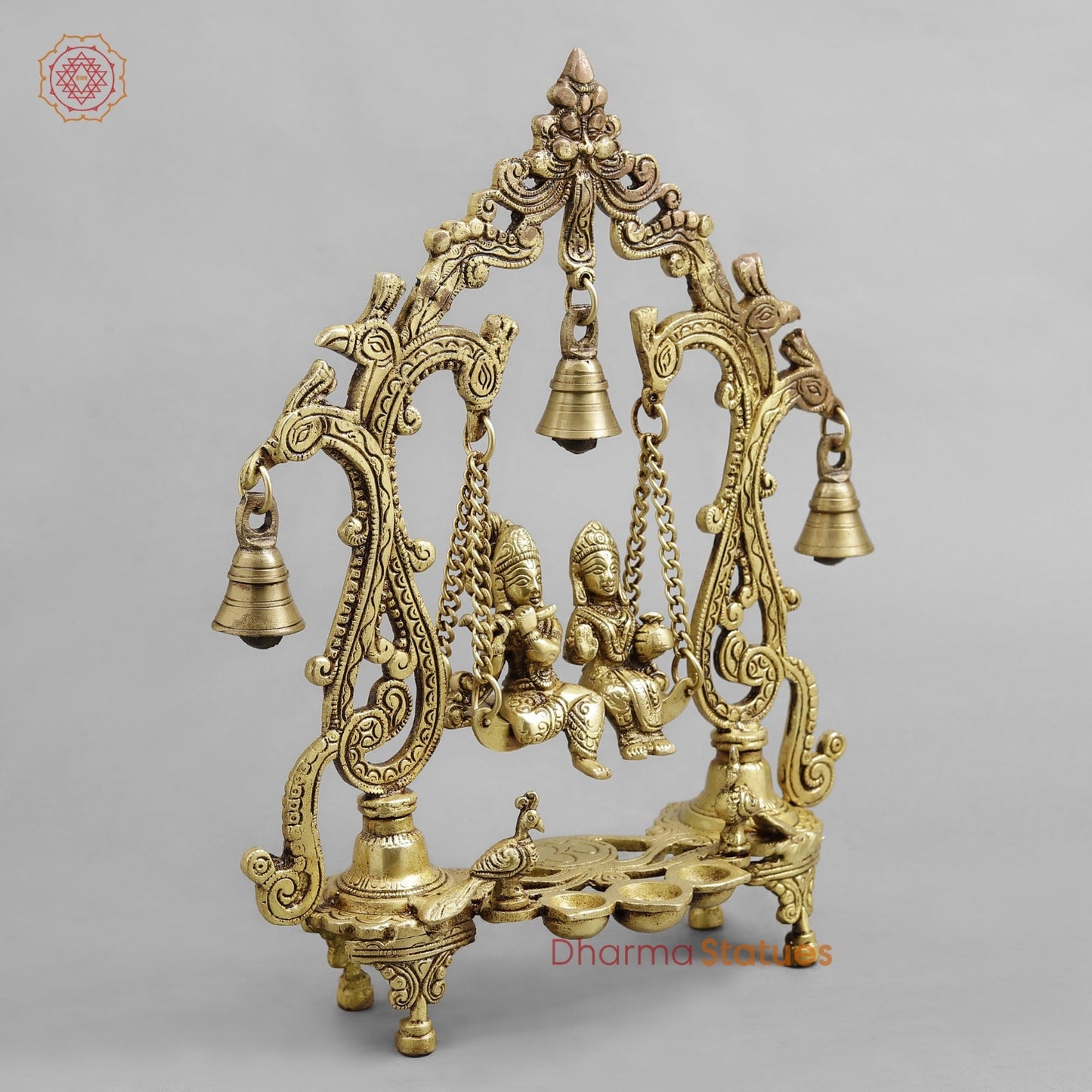 Brass Radha krishna Jhula , Golden Finish 14”
