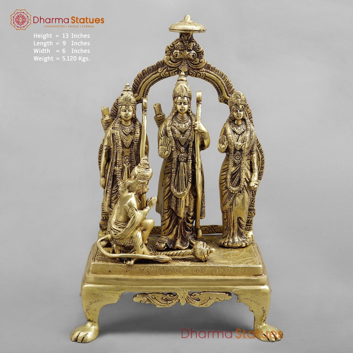 Brass Ram Darbar, Golden Finish 13”