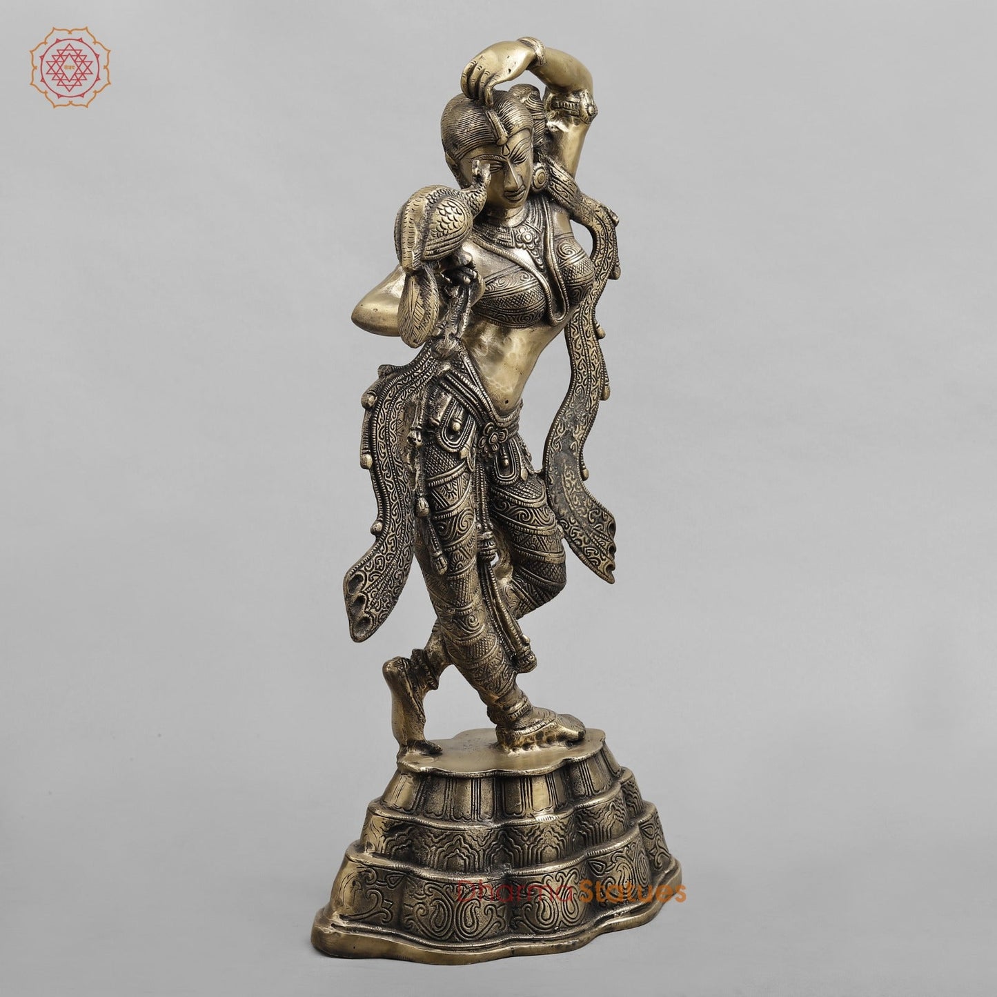 Brass Meenakshi Standing, Smooth Finish 23”
