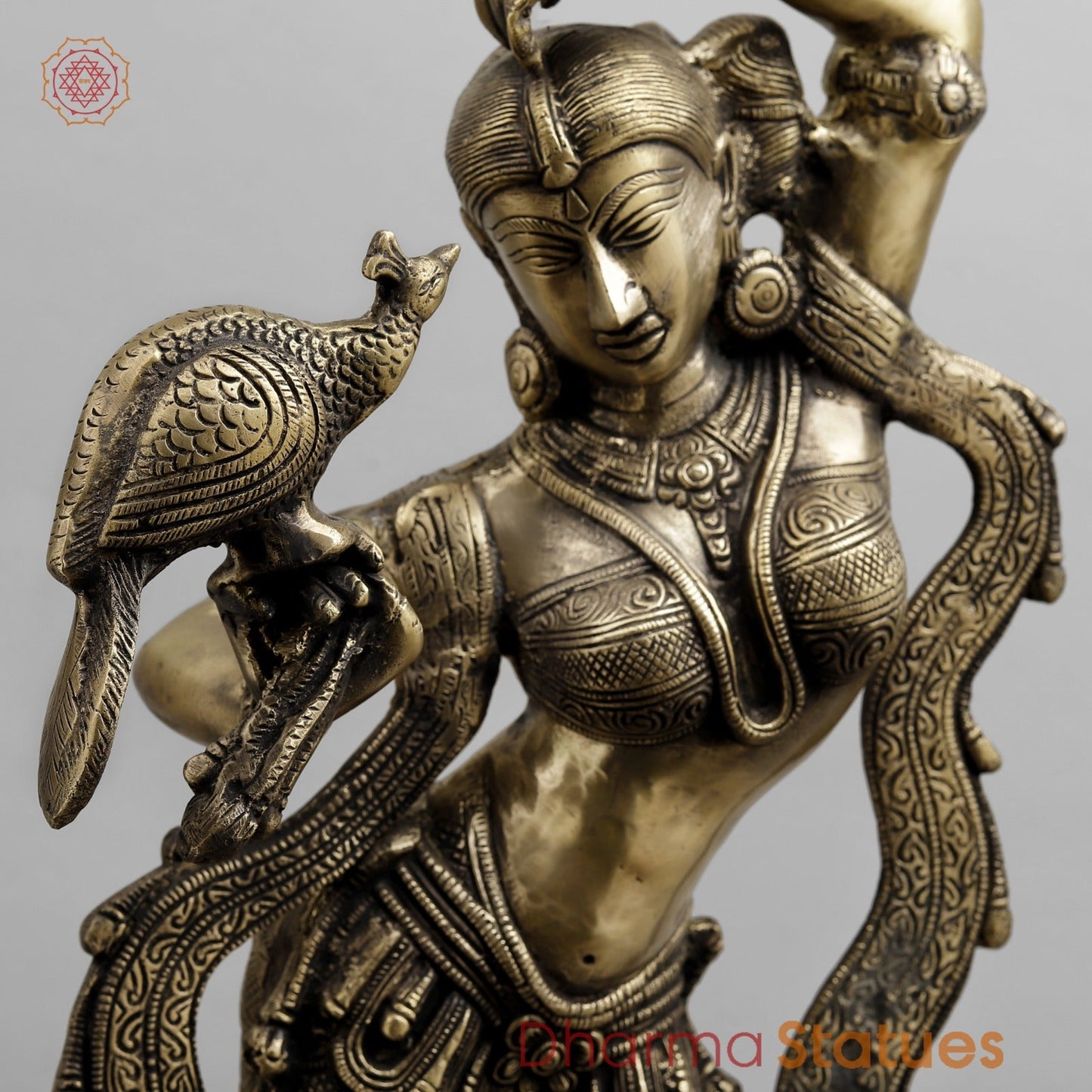 Brass Meenakshi Standing, Smooth Finish 23”