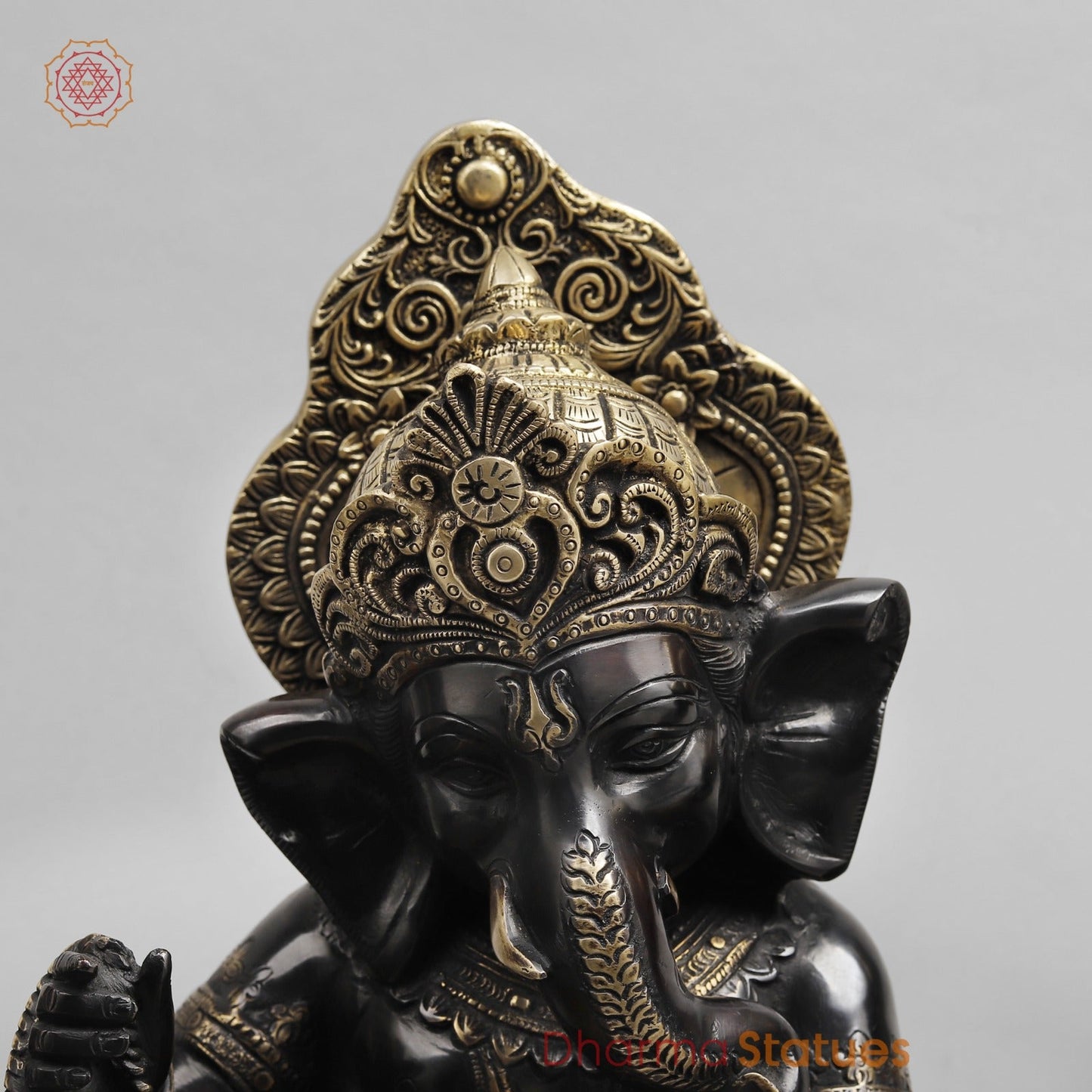 Brass Musician Ganesh , Deep Black finish 12”