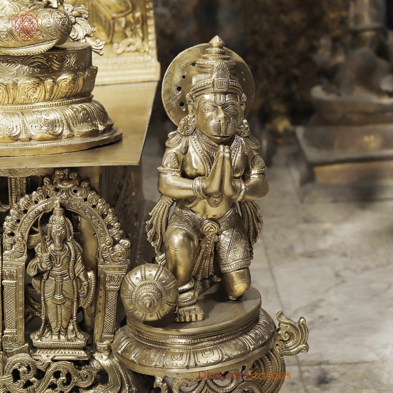 Bronze Tirupati Balaji Standing with Sridevi, Bhudevi and Arch 97” (Made in Thrissur)