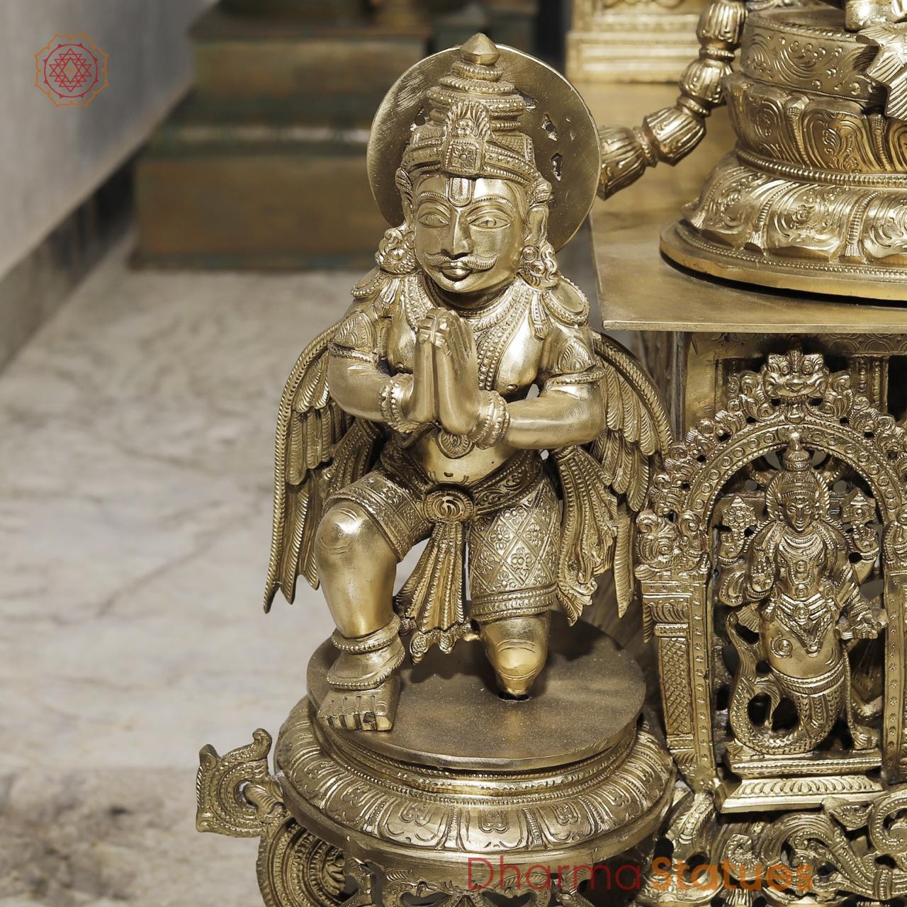 Bronze Tirupati Balaji Standing with Sridevi, Bhudevi and Arch 97” (Made in Thrissur)