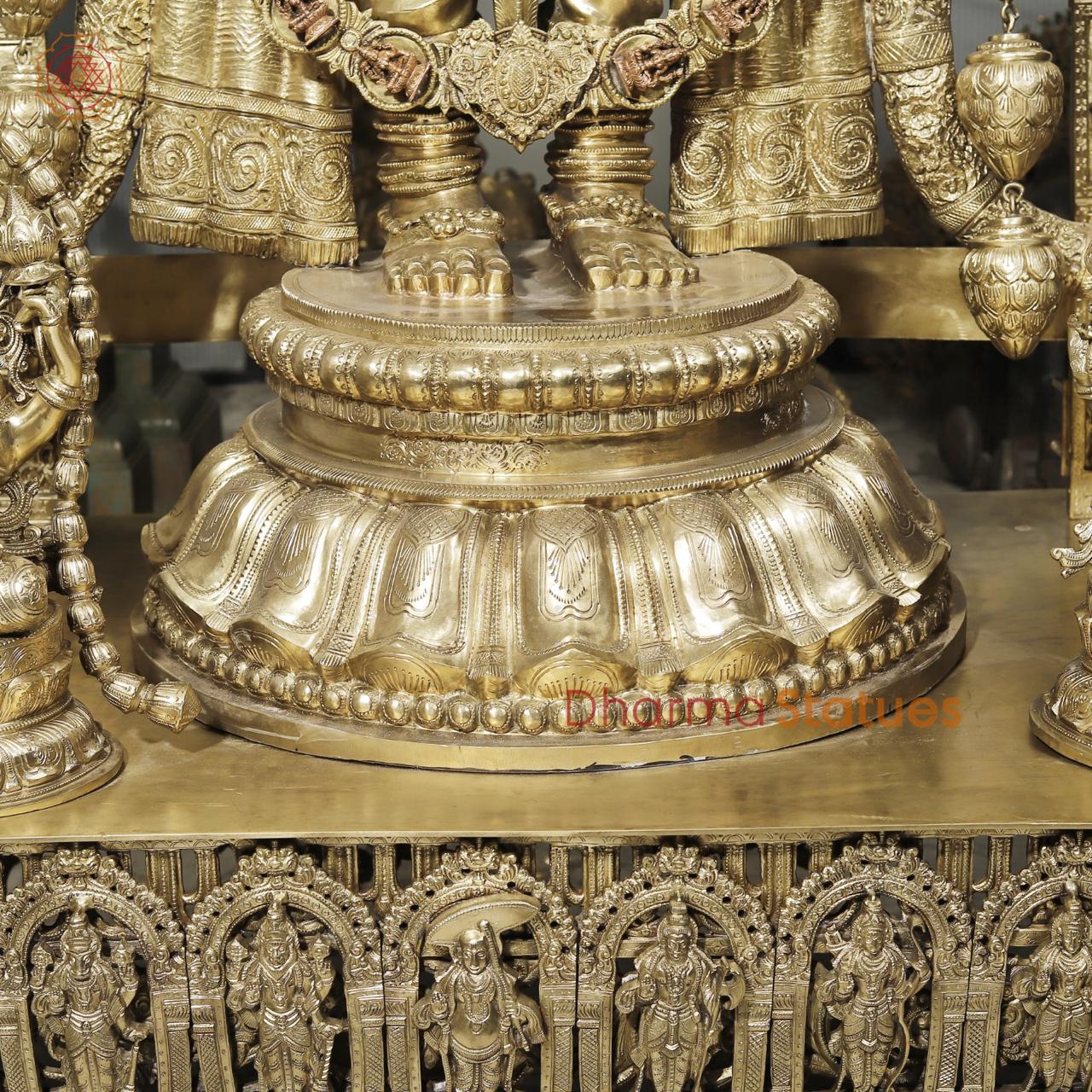 Bronze Tirupati Balaji Standing with Sridevi, Bhudevi and Arch 97” (Made in Thrissur)