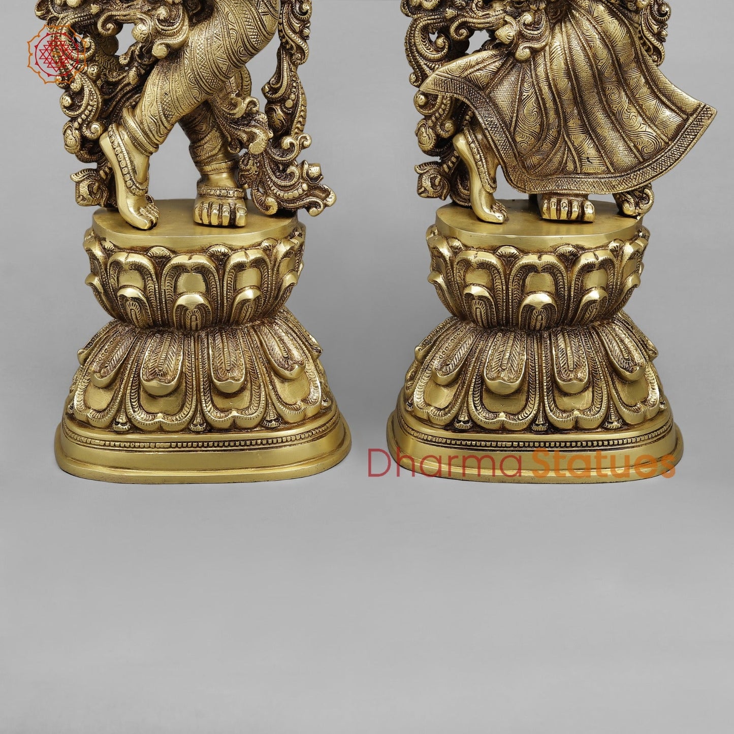 Brass Radha Krishna (Premium Quality), Fine Golden Finish 30”