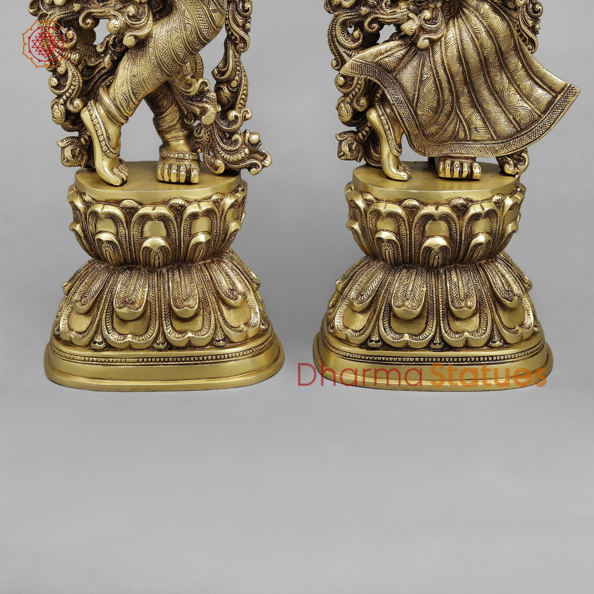 Brass Radha Krishna (Premium Quality), Fine Golden Finish 30”