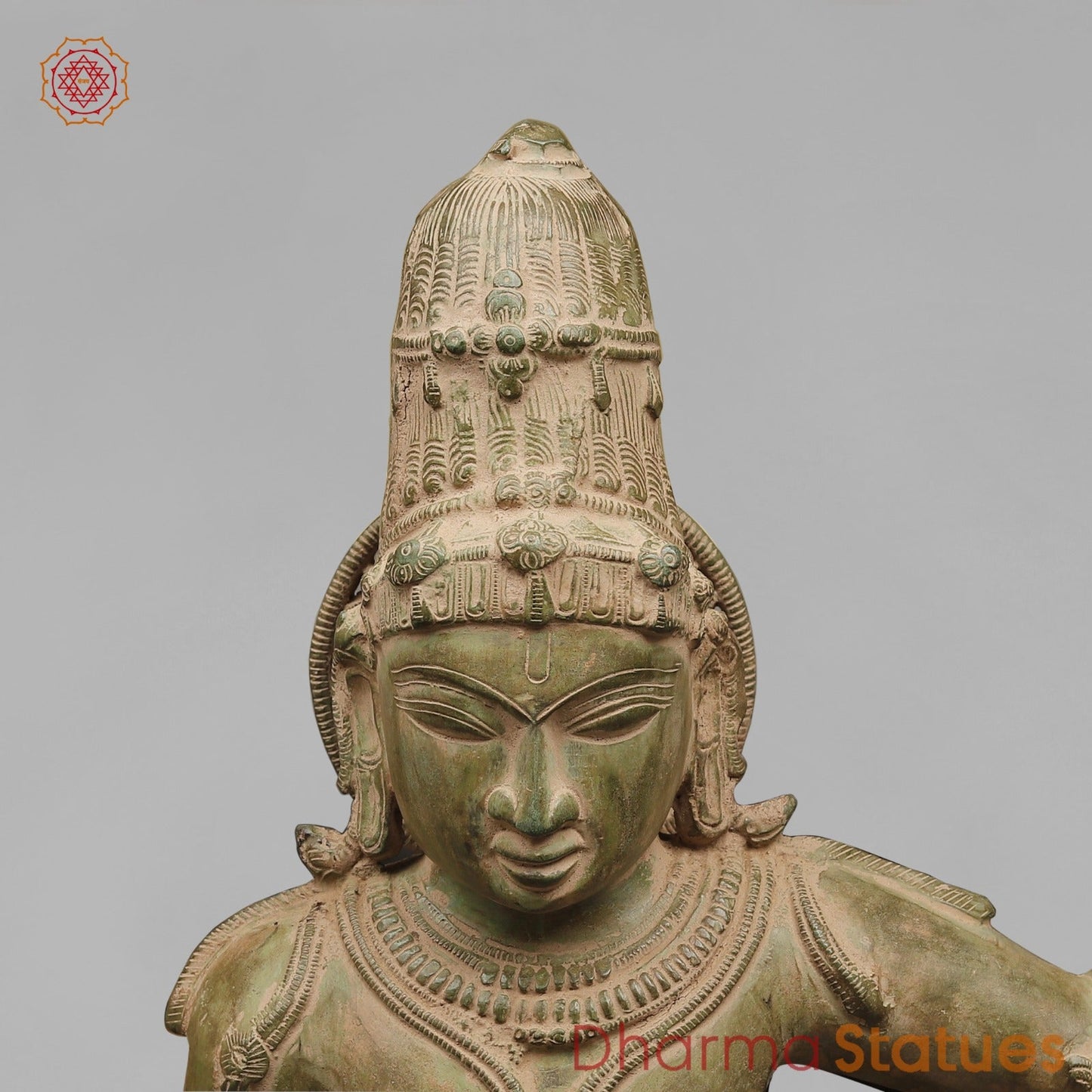 Brass Kalinga Krishna Fine, Green Patina 41”