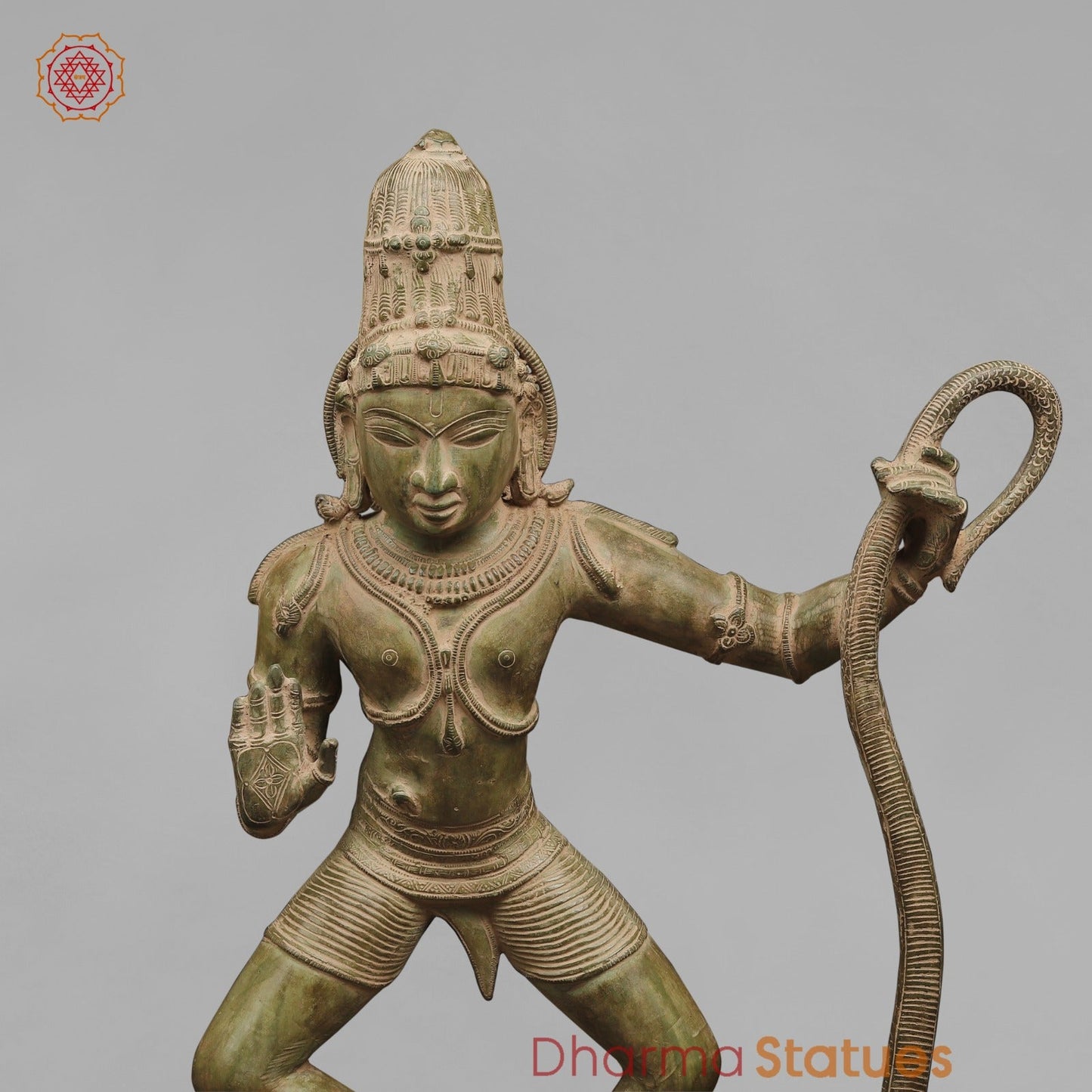 Brass Kalinga Krishna Fine, Green Patina 41”