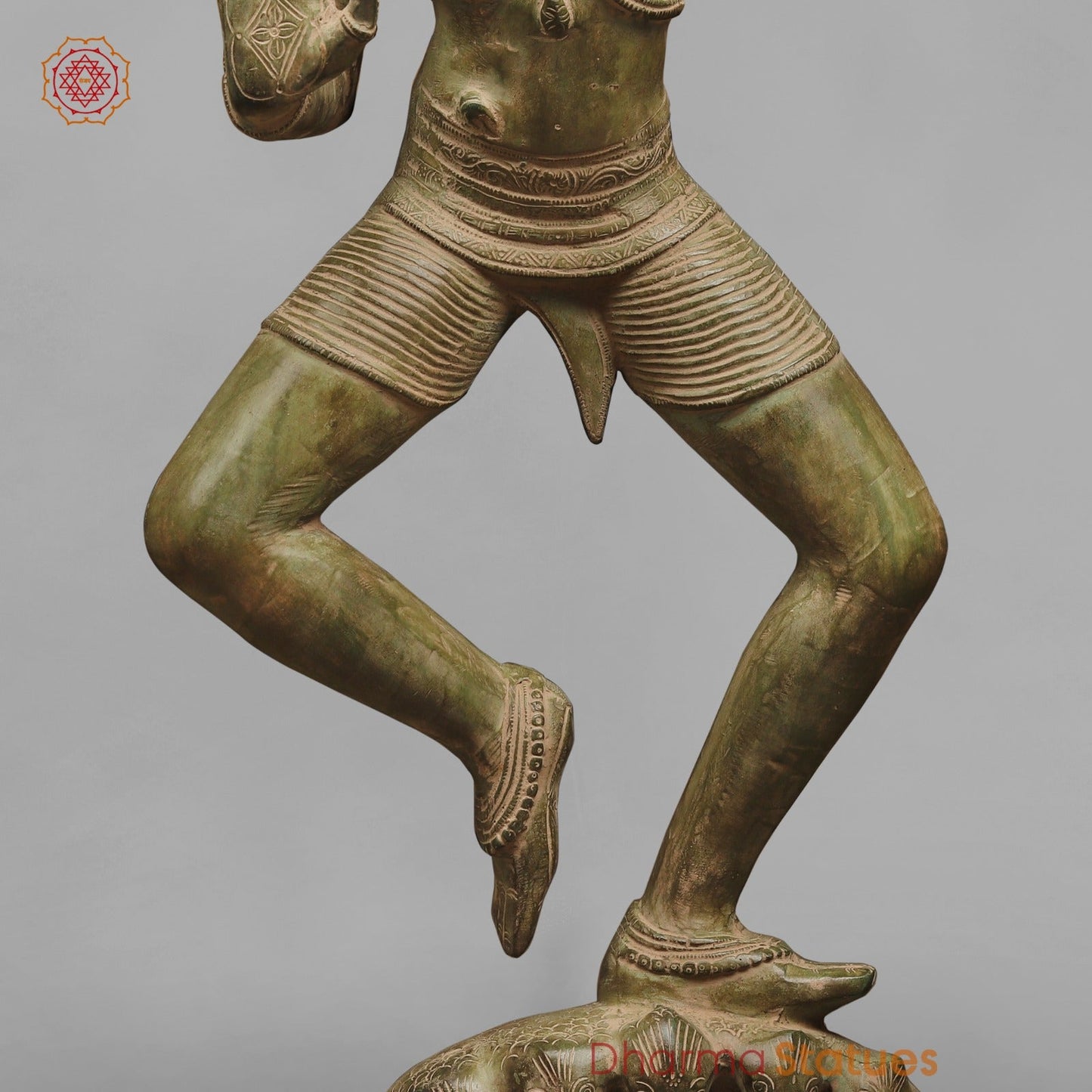 Brass Kalinga Krishna Fine, Green Patina 41”